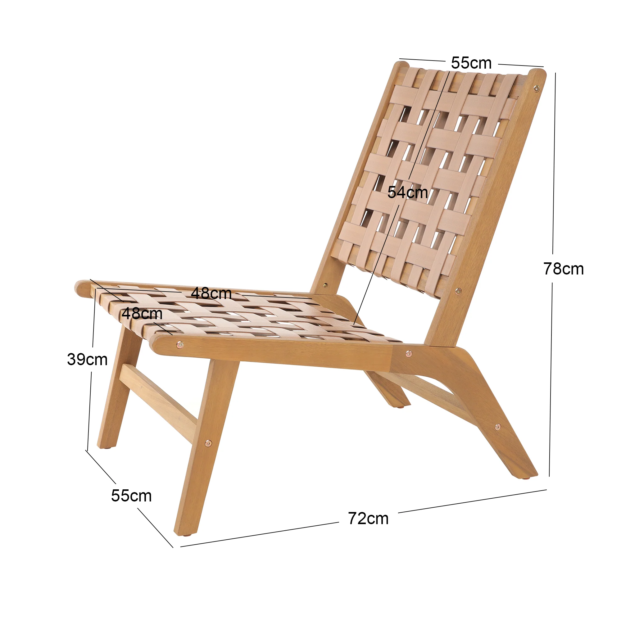 AGUILARES - Fauteuil intérieur extérieur en acacia massif et suèdine - Image 8
