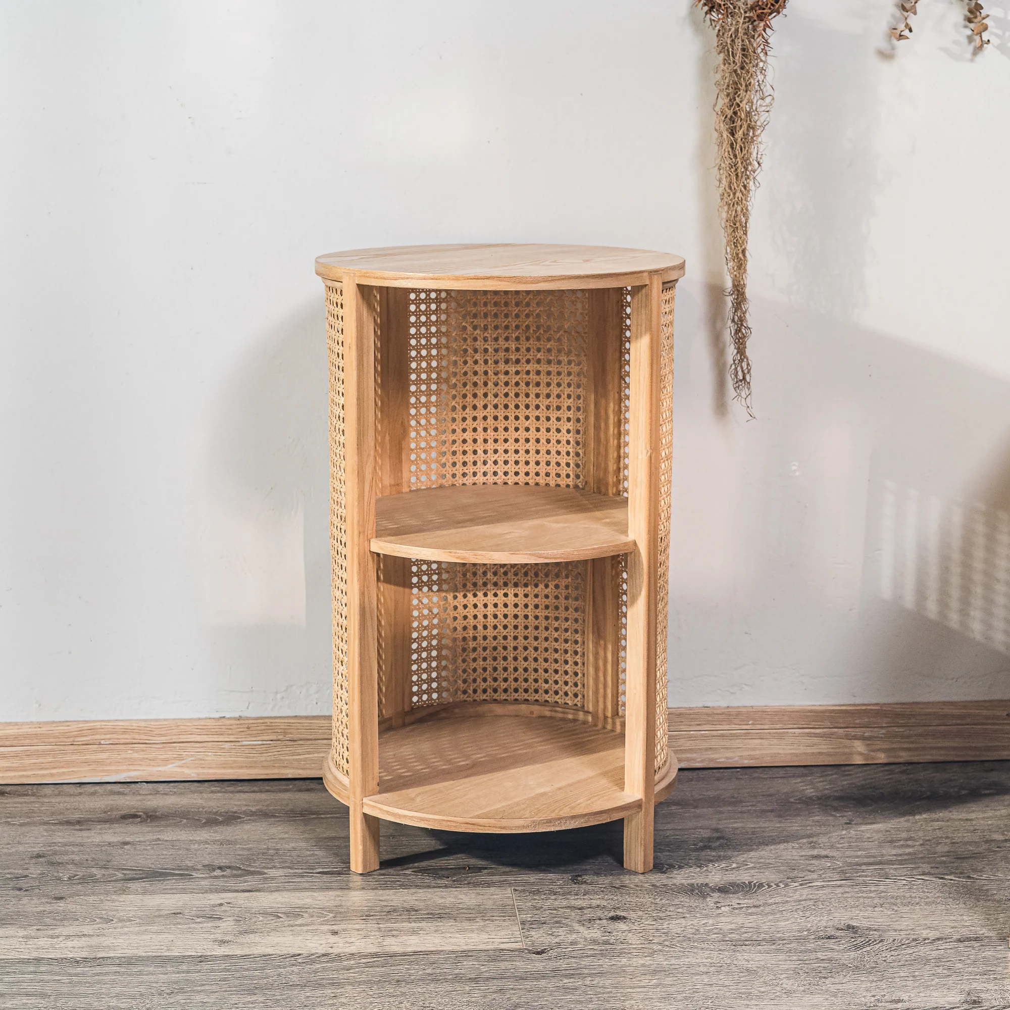 ALTA - Table de chevet avec 2 rangements en bois et rotin naturel - Image 3