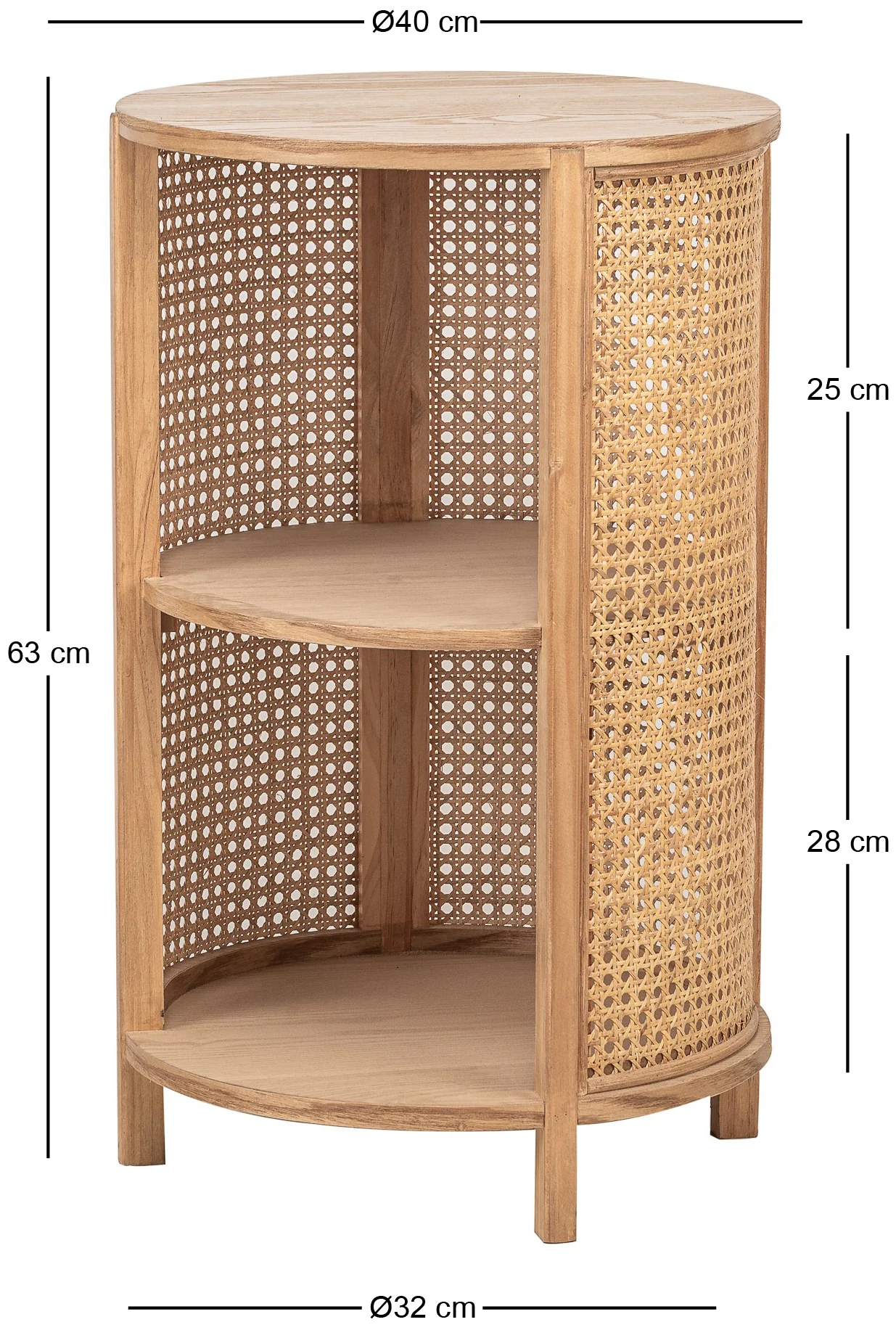 ALTA - Table de chevet avec 2 rangements en bois et rotin naturel - Image 5