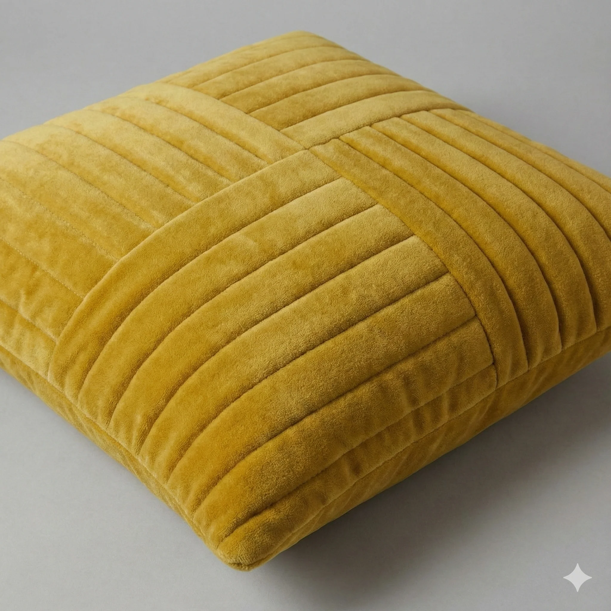 ANDORJA - Coussin en coton velours jaune moutarde OEKO-TEX® 45 x 45 - Image 3