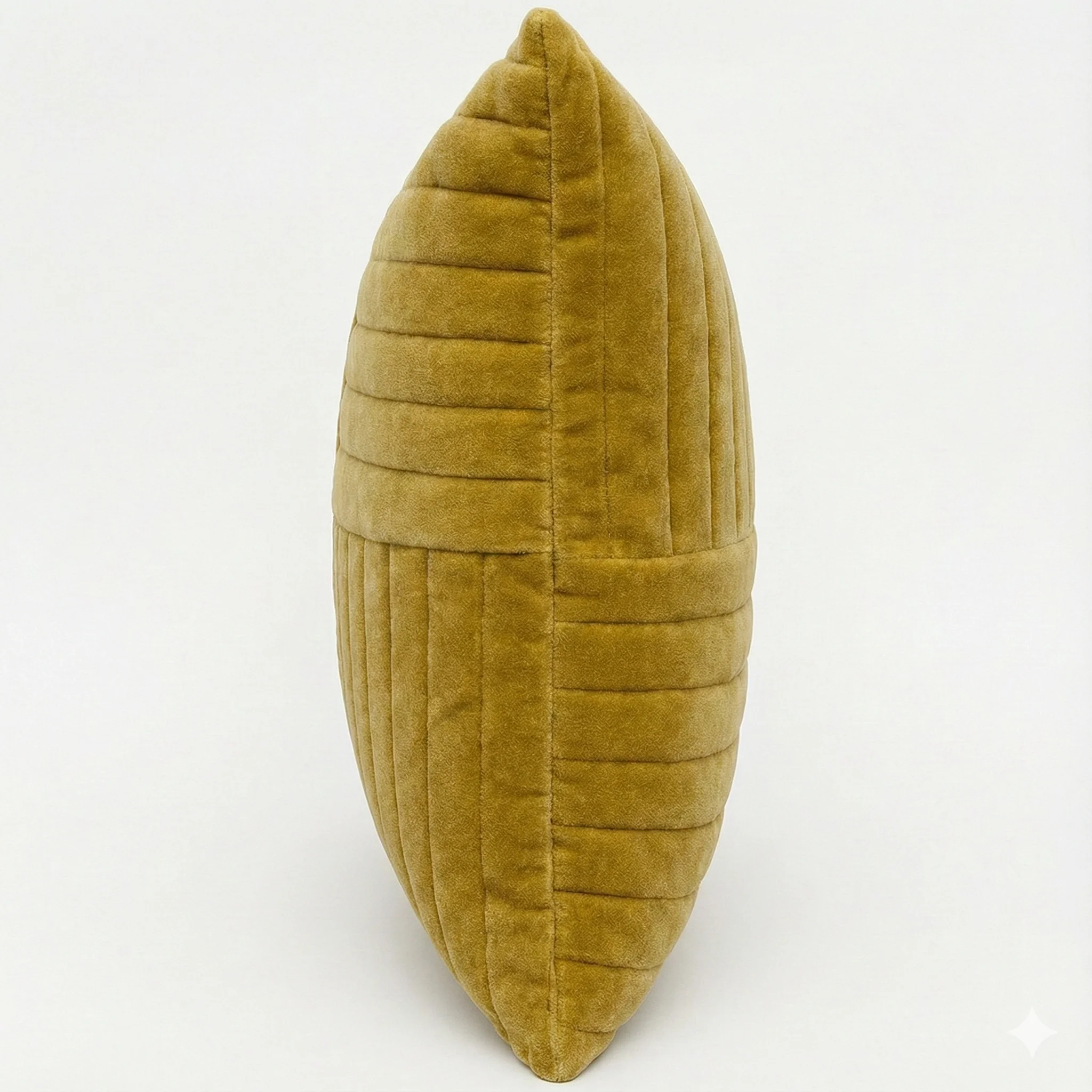 ANDORJA - Coussin en coton velours jaune moutarde OEKO-TEX® 45 x 45 - Image 4