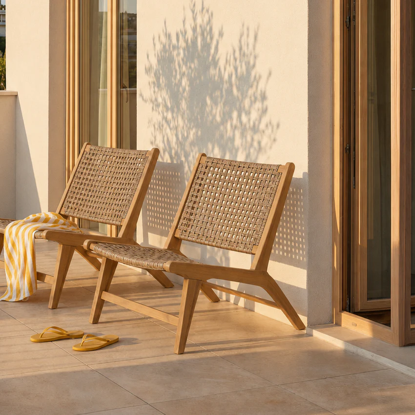 ARICA - Fauteuil intérieur extérieur en acacia massif et corde - Image 3