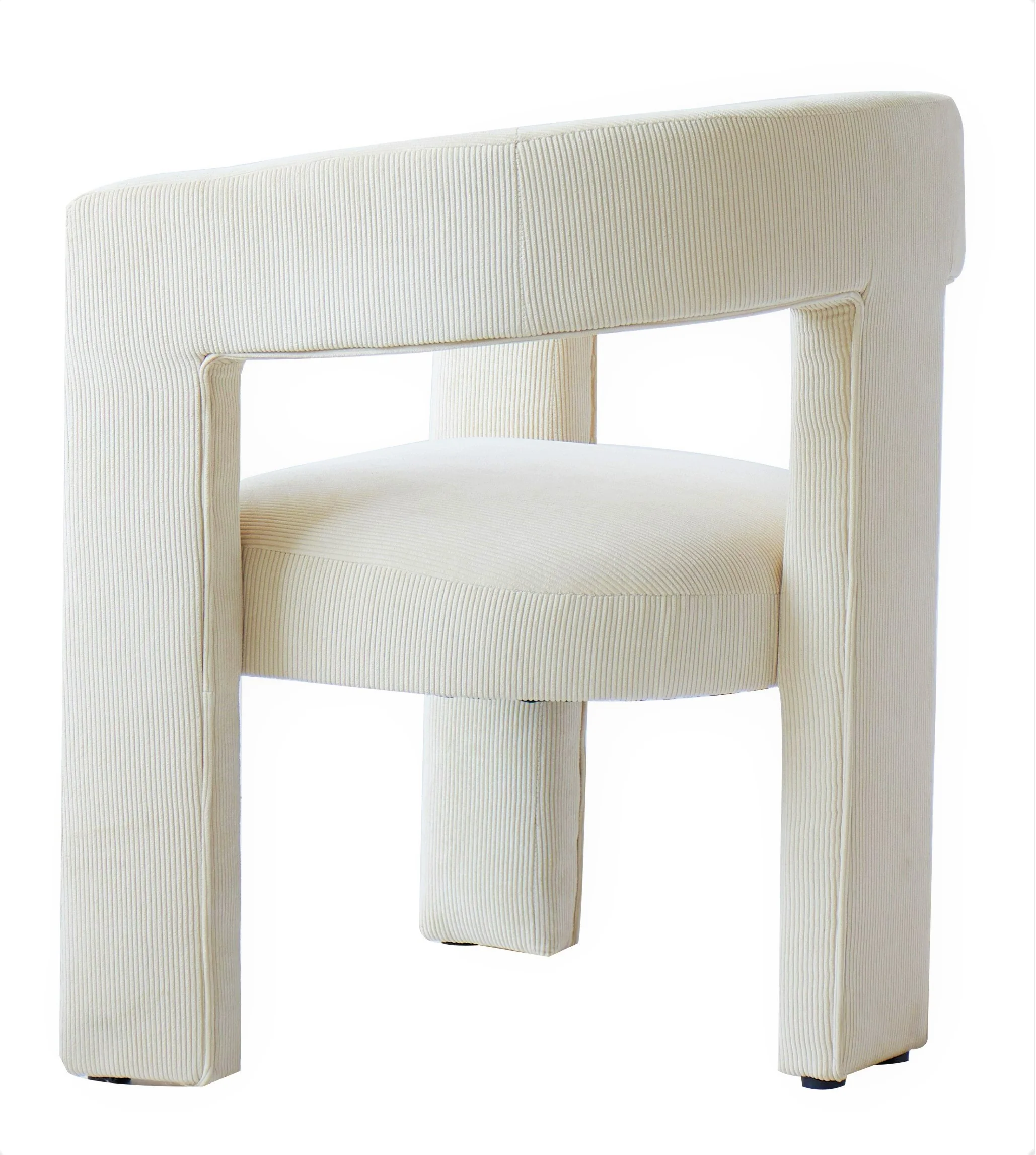 ARUSHA - Fauteuil en velours côtelé beige - Image 6
