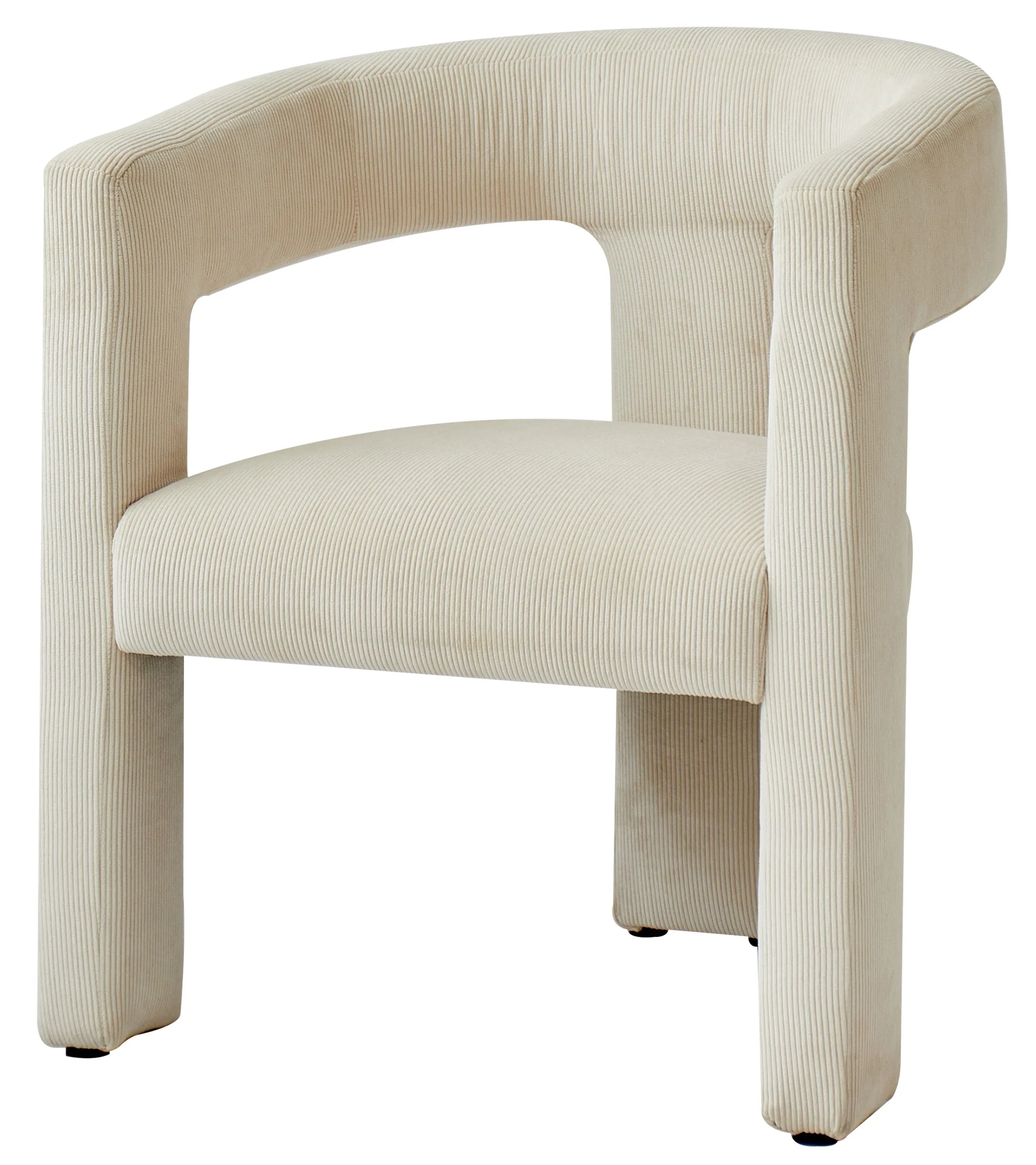 ARUSHA - Fauteuil en velours côtelé beige - Image 8