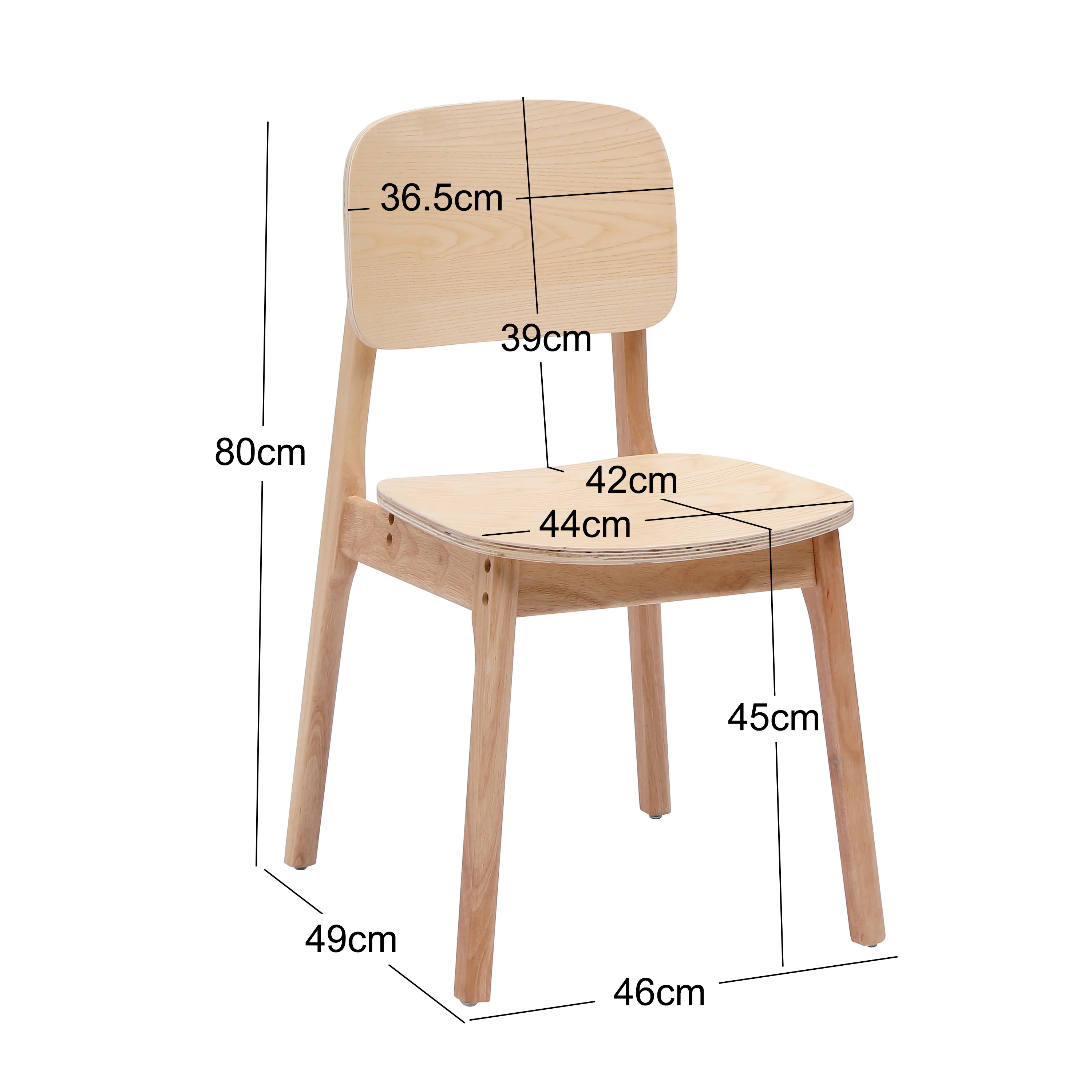 BAIA - Lot de 2 chaises en bois massif - Image 4