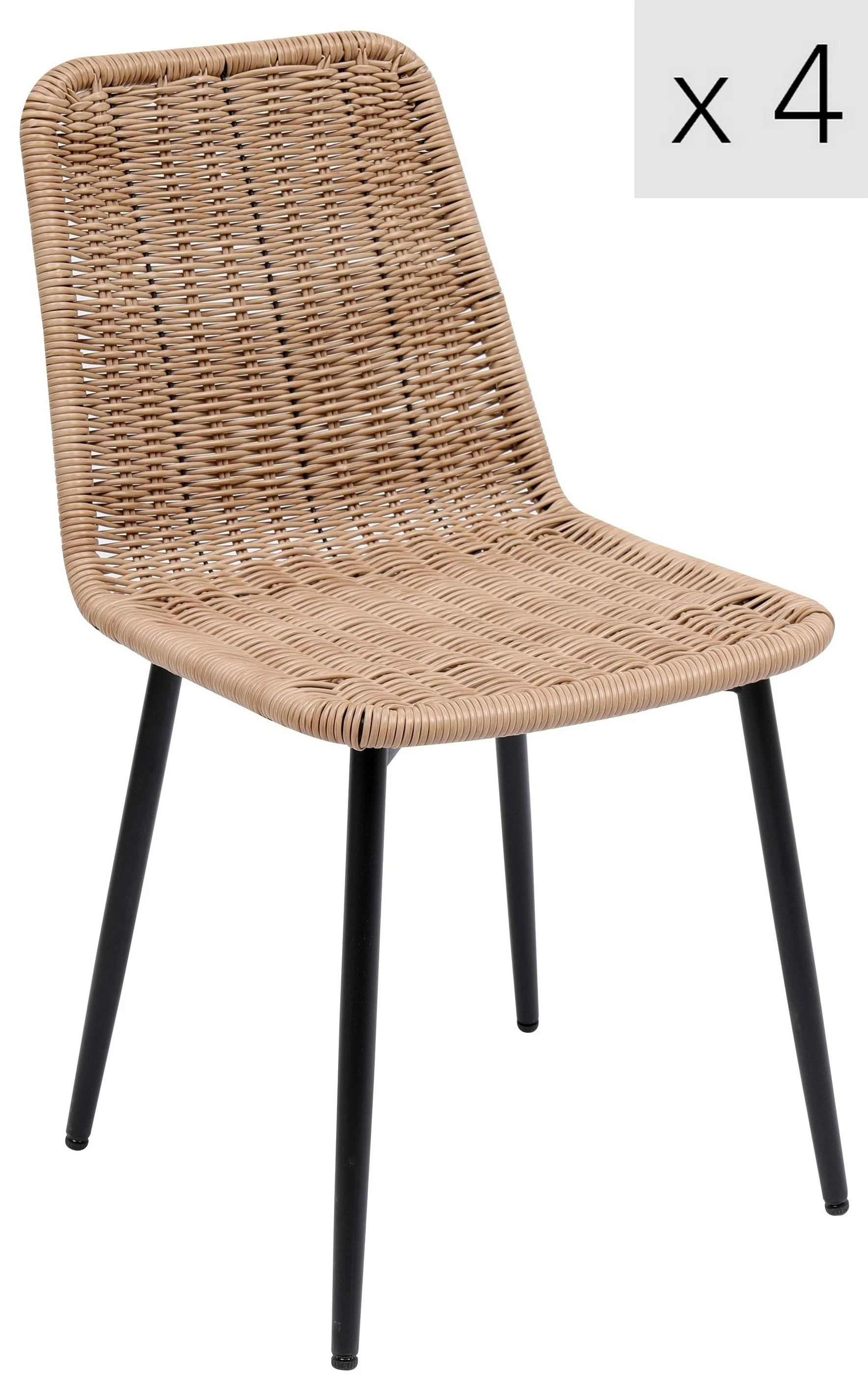 BANGKOK - Lot de 4 chaises en métal et fibres - Image 11