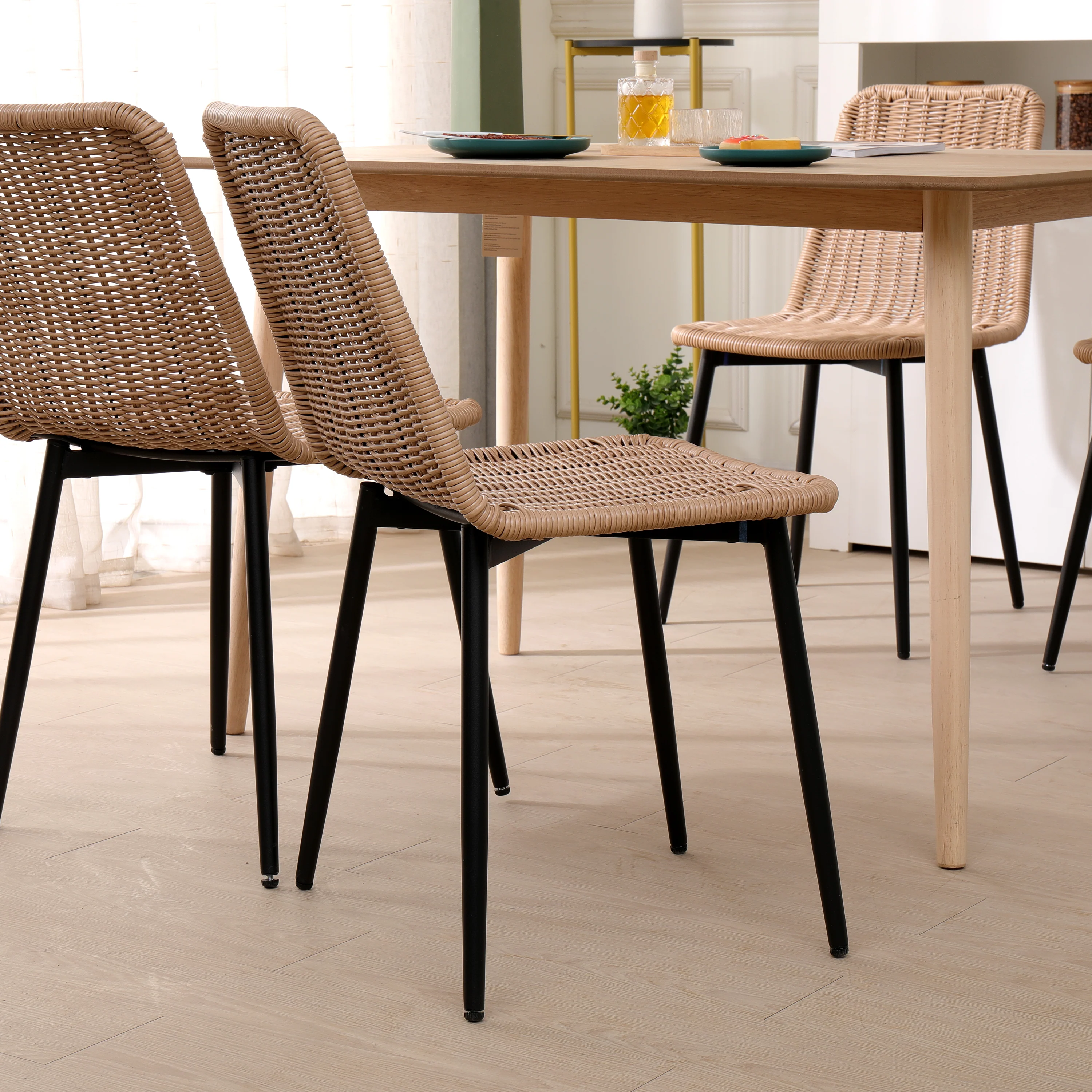 BANGKOK - Lot de 4 chaises en métal et fibres - Image 7