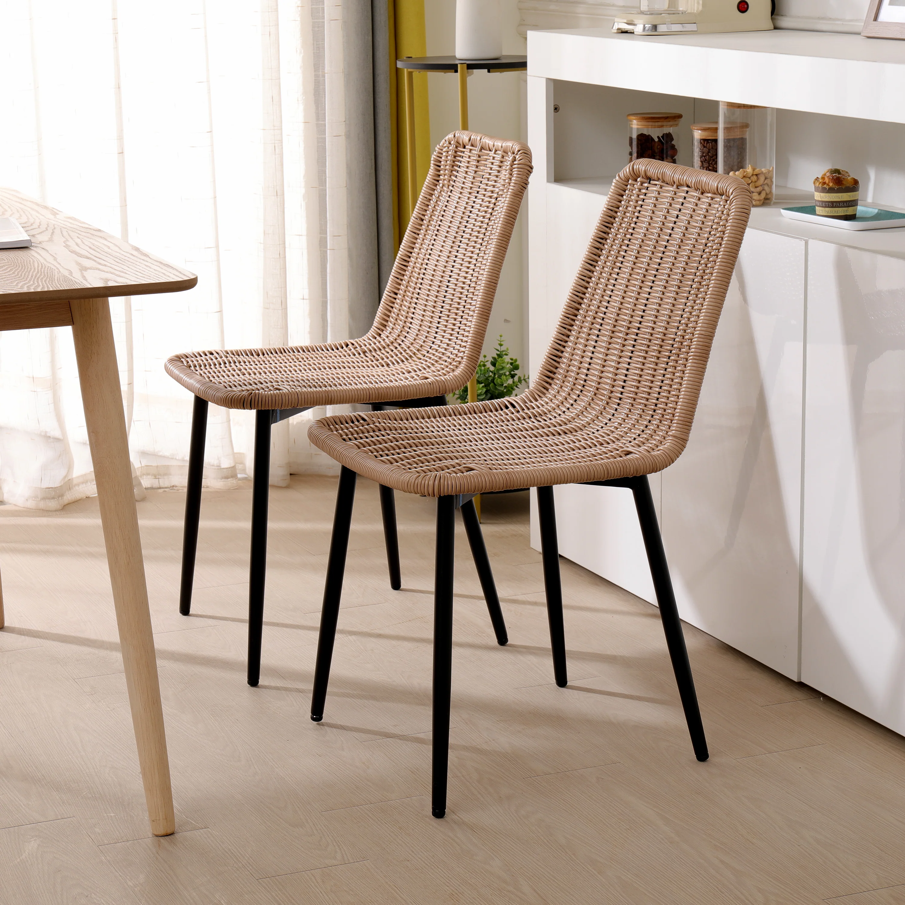 BANGKOK - Lot de 4 chaises en métal et fibres - Image 8