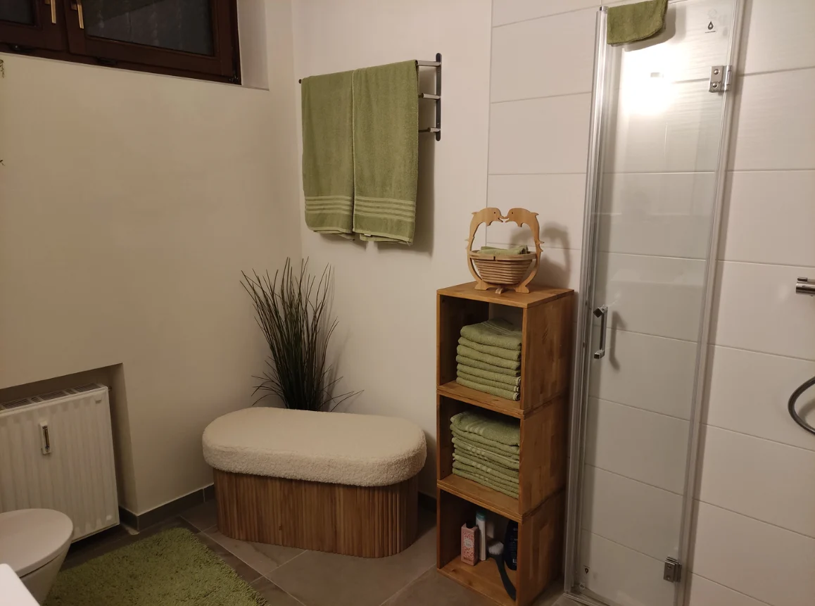 BAOTSU - Banc coffre avec rangement en bois et bouclettes blanches - Image 11