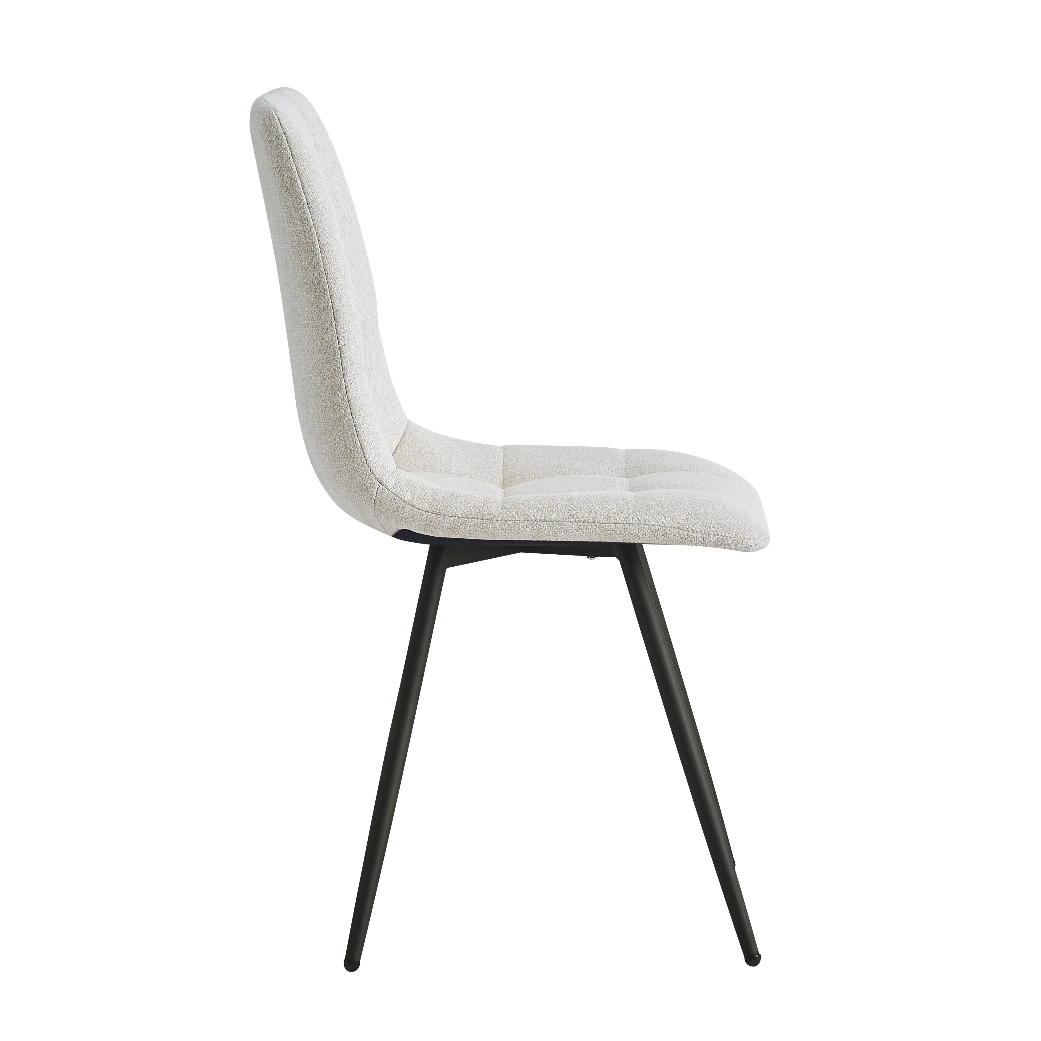 BJORN - Lot de 2 chaises en métal et tissu beige - Image 4