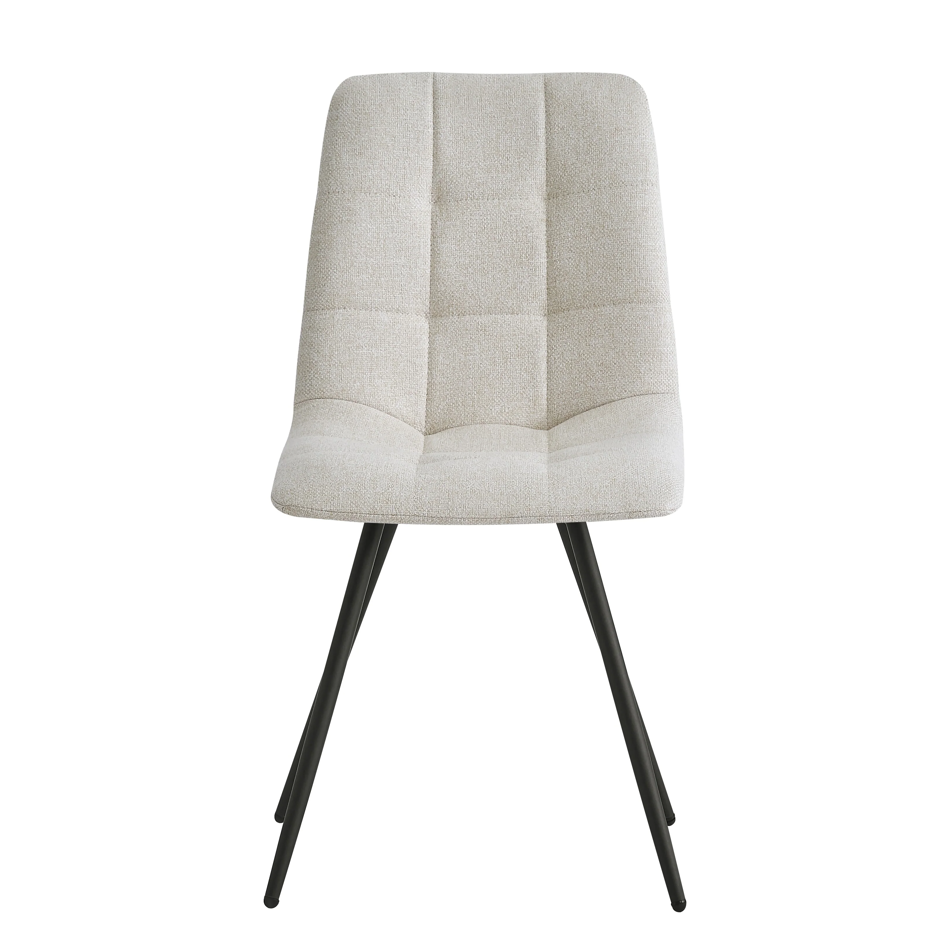 BJORN - Lot de 2 chaises en métal et tissu beige - Image 6