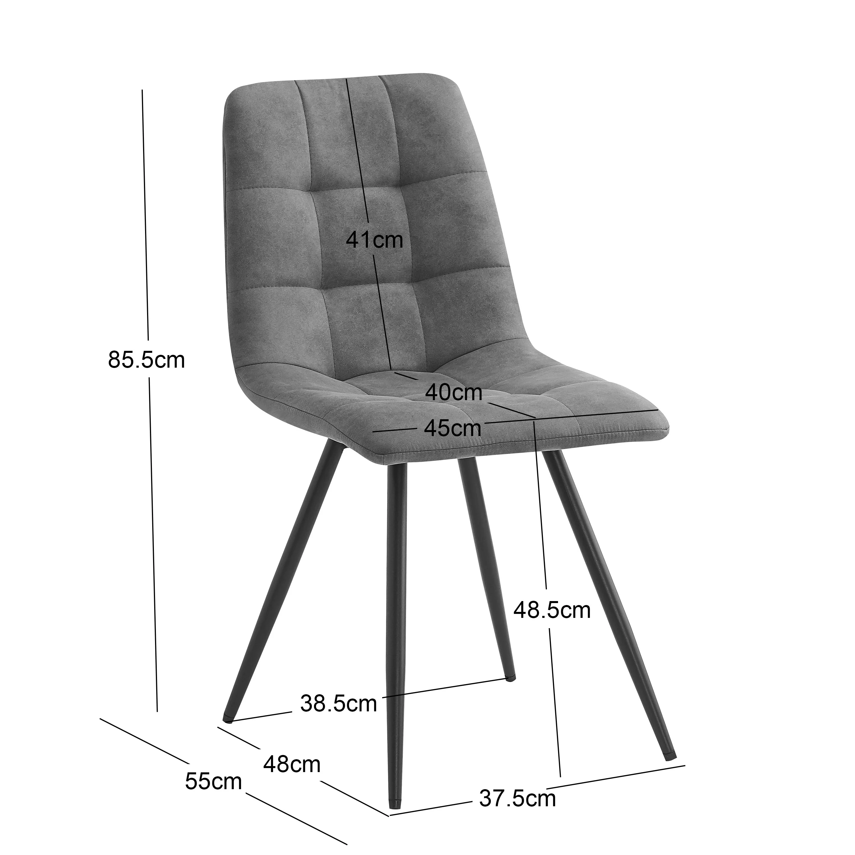 BJORN - Lot de 2 chaises en métal et velours bleu canard - Image 5