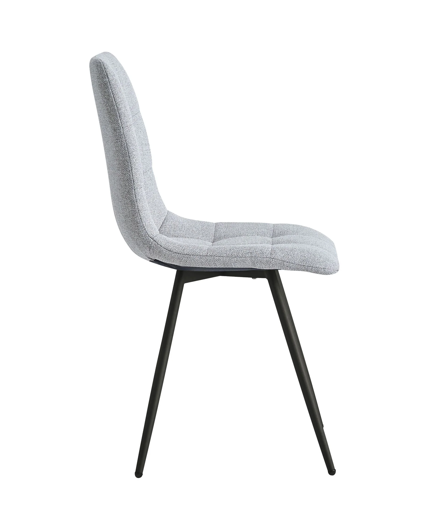 BJORN - Lot de 2 chaises en métal et tissu gris - Image 4