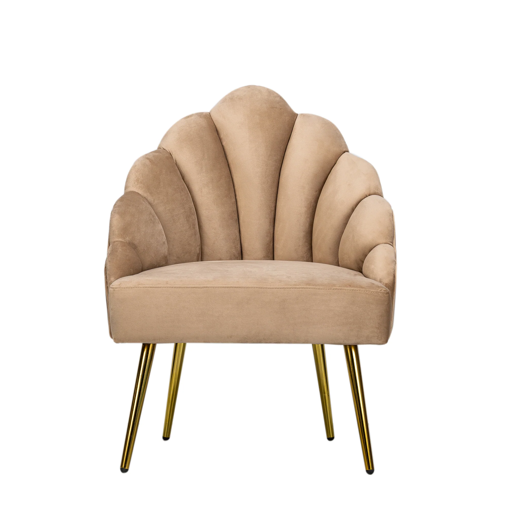 BOLGE - Fauteuil retro en métal et velours beige - Image 7