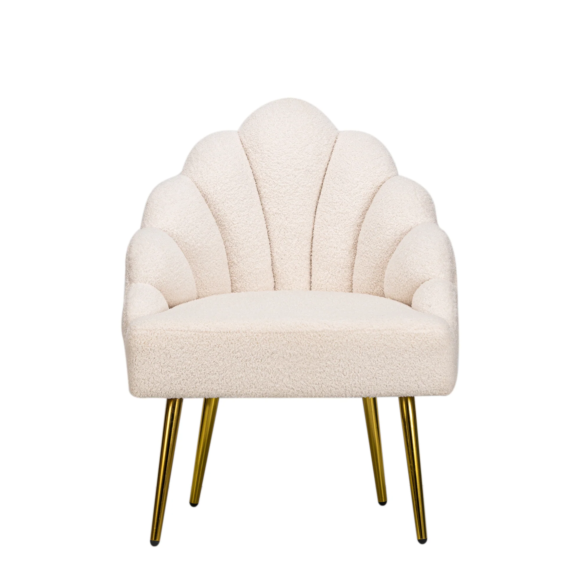 BOLGE - Fauteuil retro en métal et bouclettes blanches - Image 4
