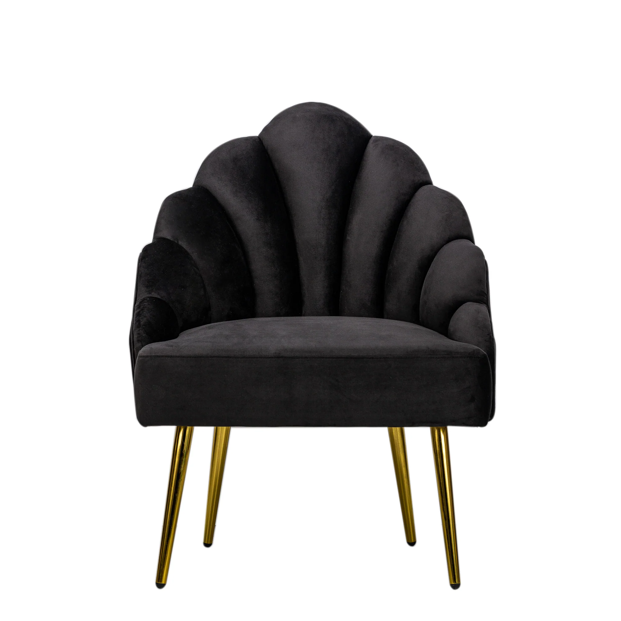 BOLGE - Fauteuil retro en métal et velours noir - Image 3