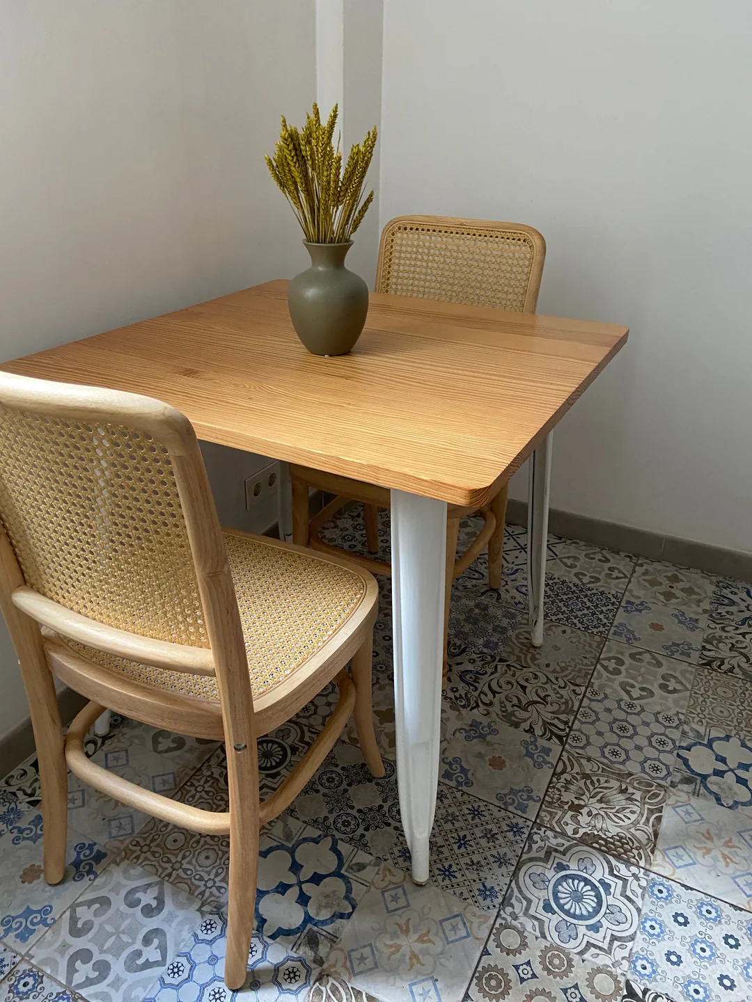 CARACAS - Lot de 2 chaises en bois massif et rotin naturel - Image 10