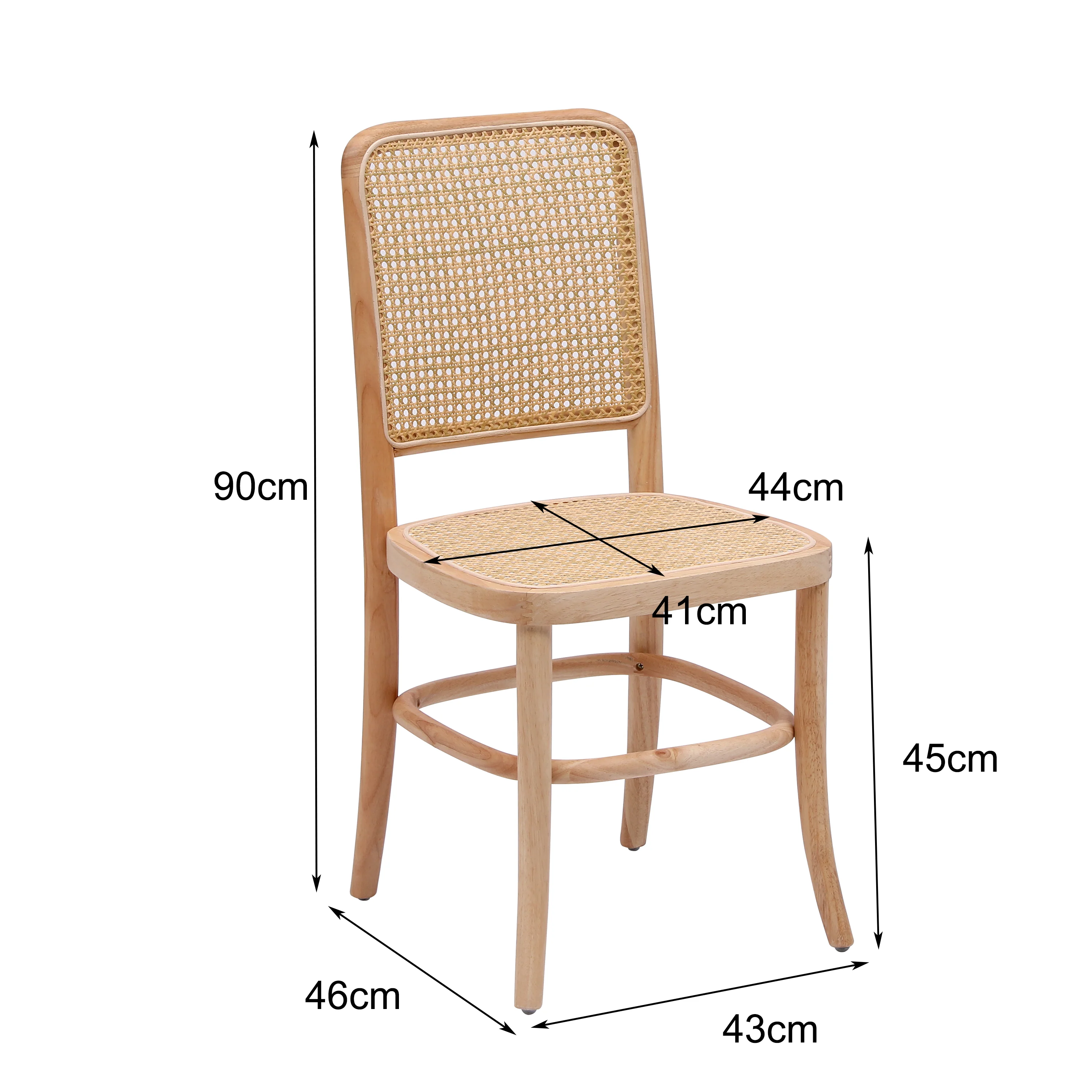 CARACAS - Lot de 2 chaises en bois massif et rotin naturel - Image 5