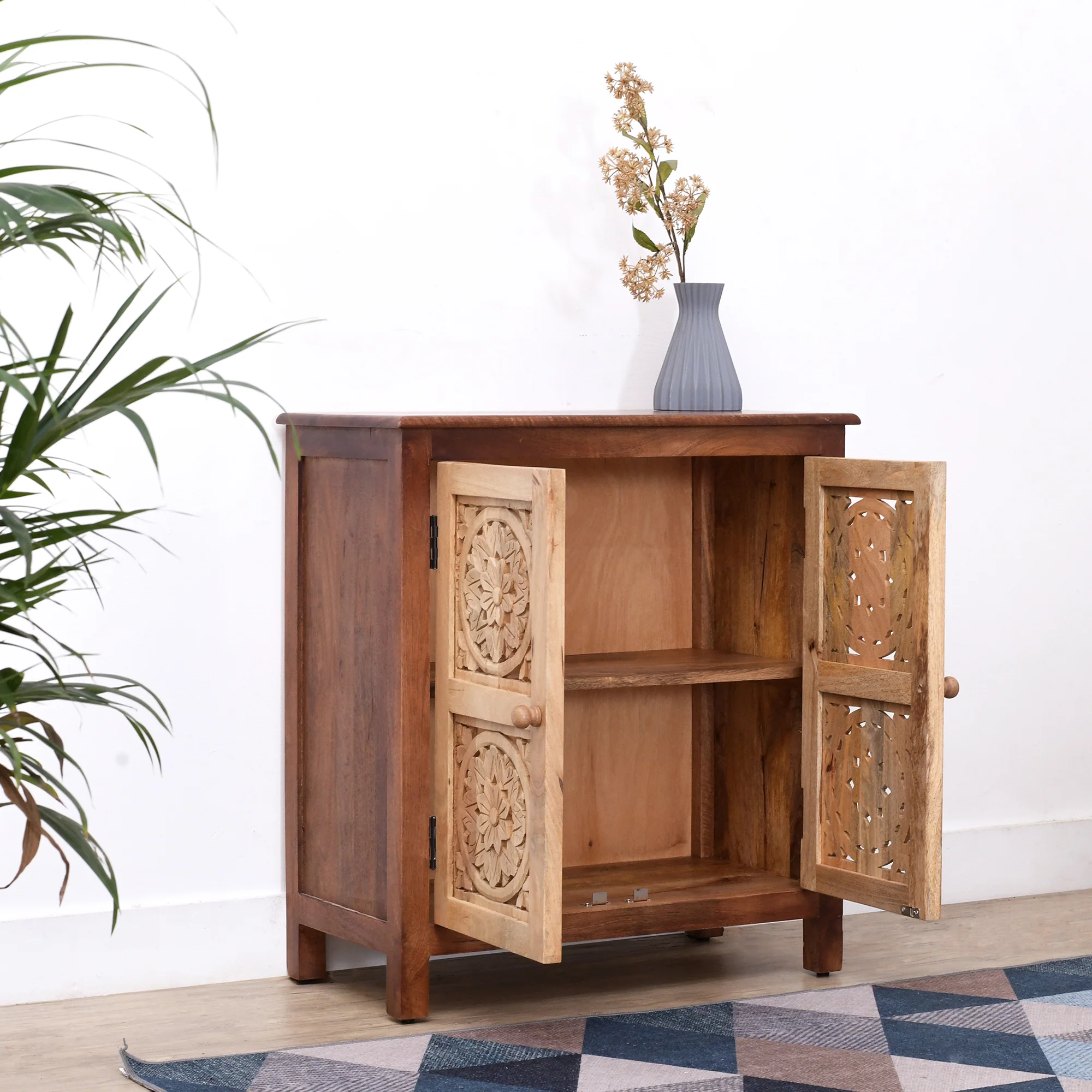 CHENNAI - Buffet meuble de rangement en bois de manguier foncé - Image 3