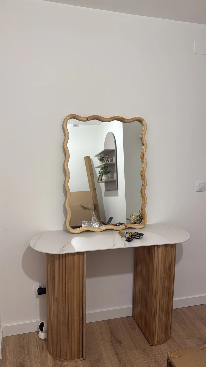 PIREUS - Console en bois et plateau effet marbre - Image 9