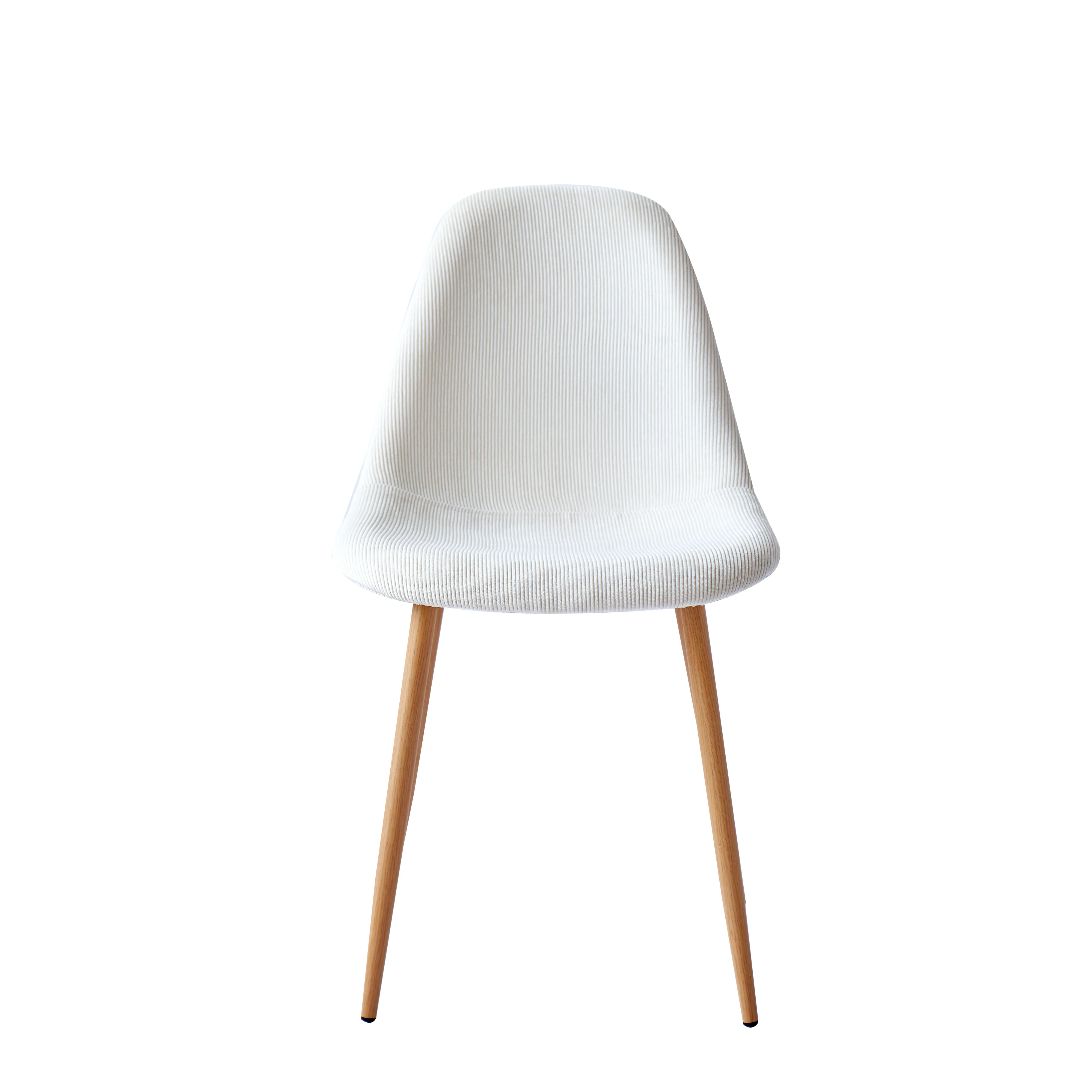 COPENHAGEN - Chaise de salle à manger scandinave en velours côtelé beige - Image 7
