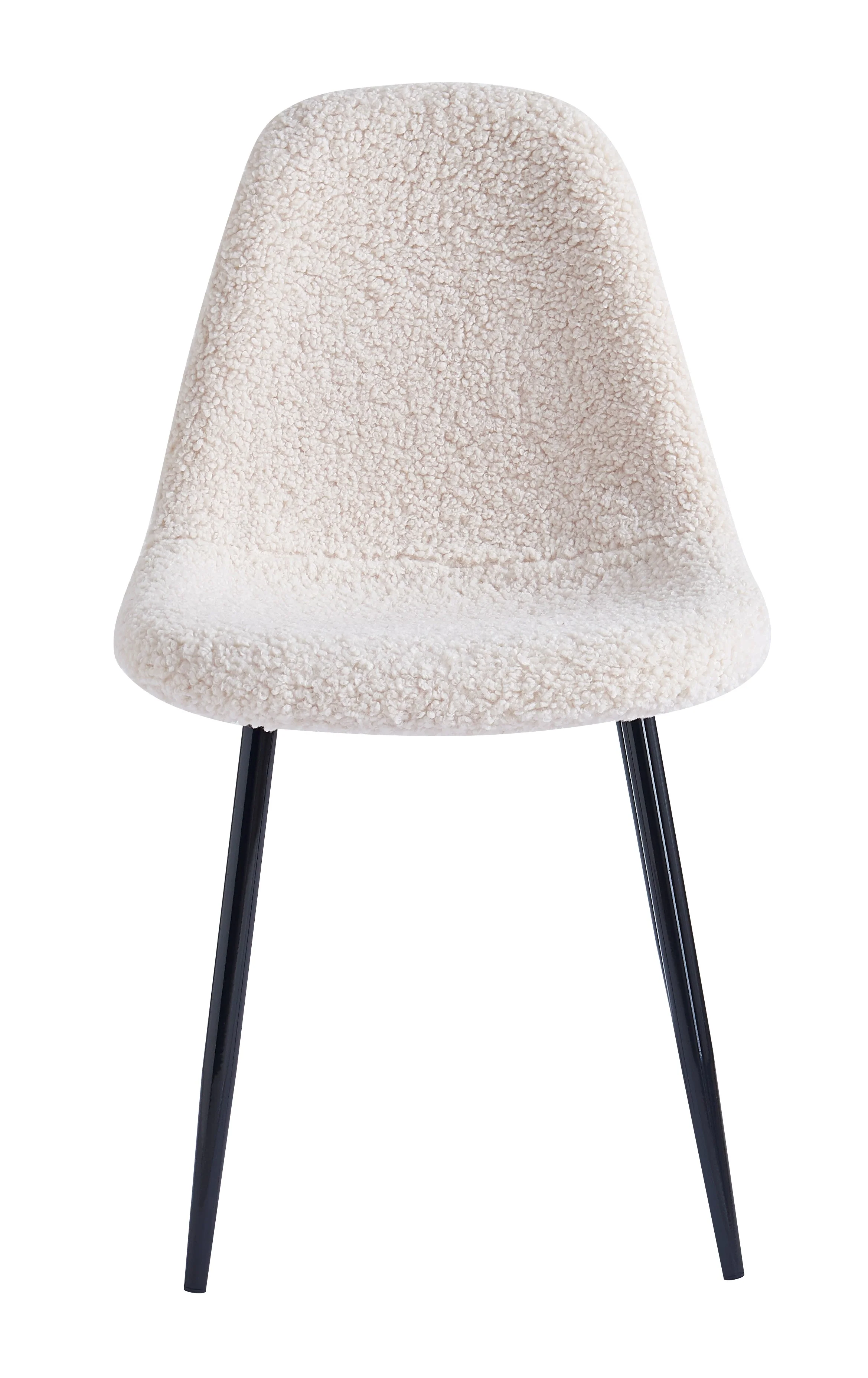 COPENHAGEN - Lot de 4 chaises en métal et bouclettes blanches - Image 6