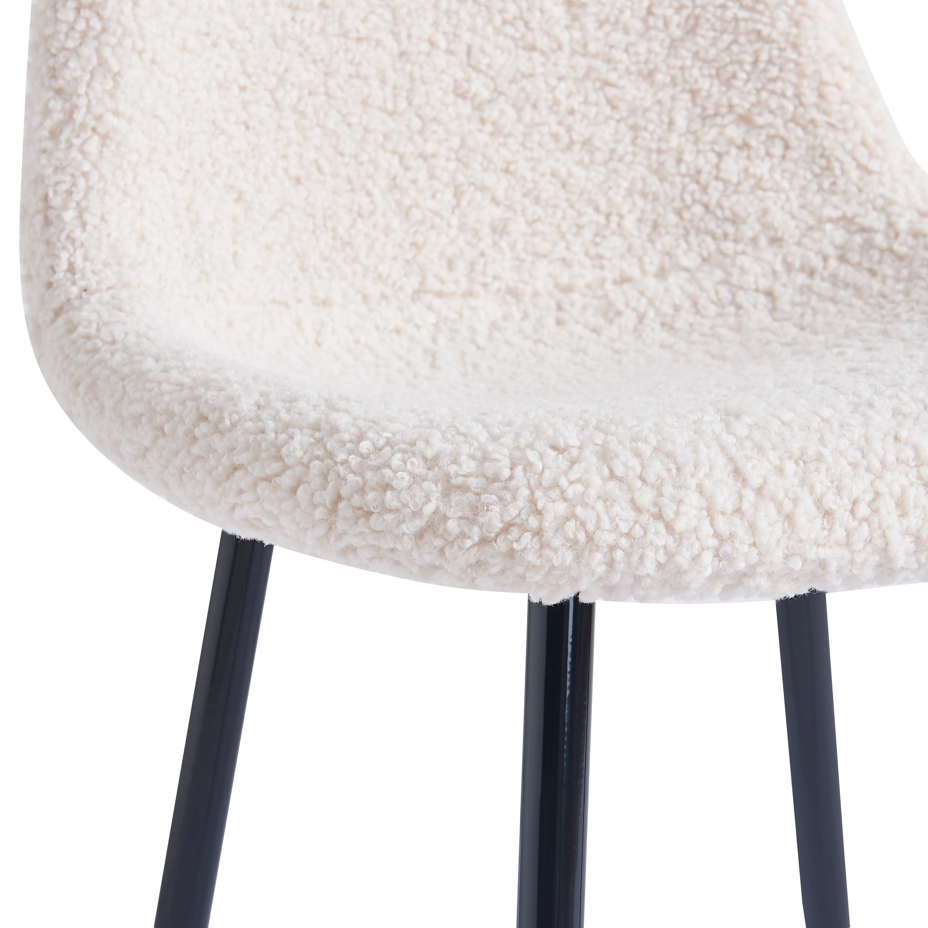 COPENHAGEN - Lot de 4 chaises en métal et bouclettes blanches - Image 8