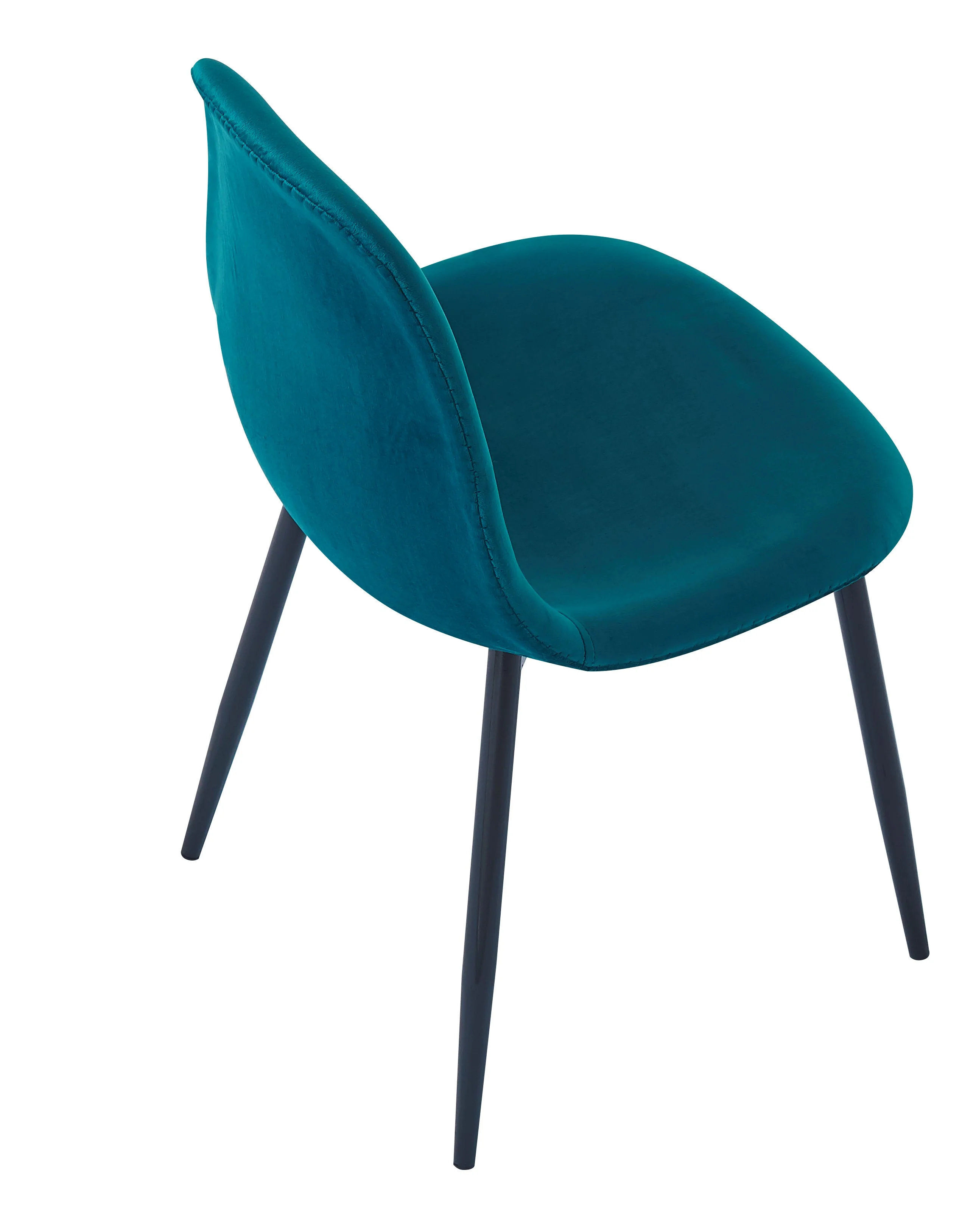 COPENHAGEN - Lot de 4 chaises en métal et velours bleu canard - Image 6