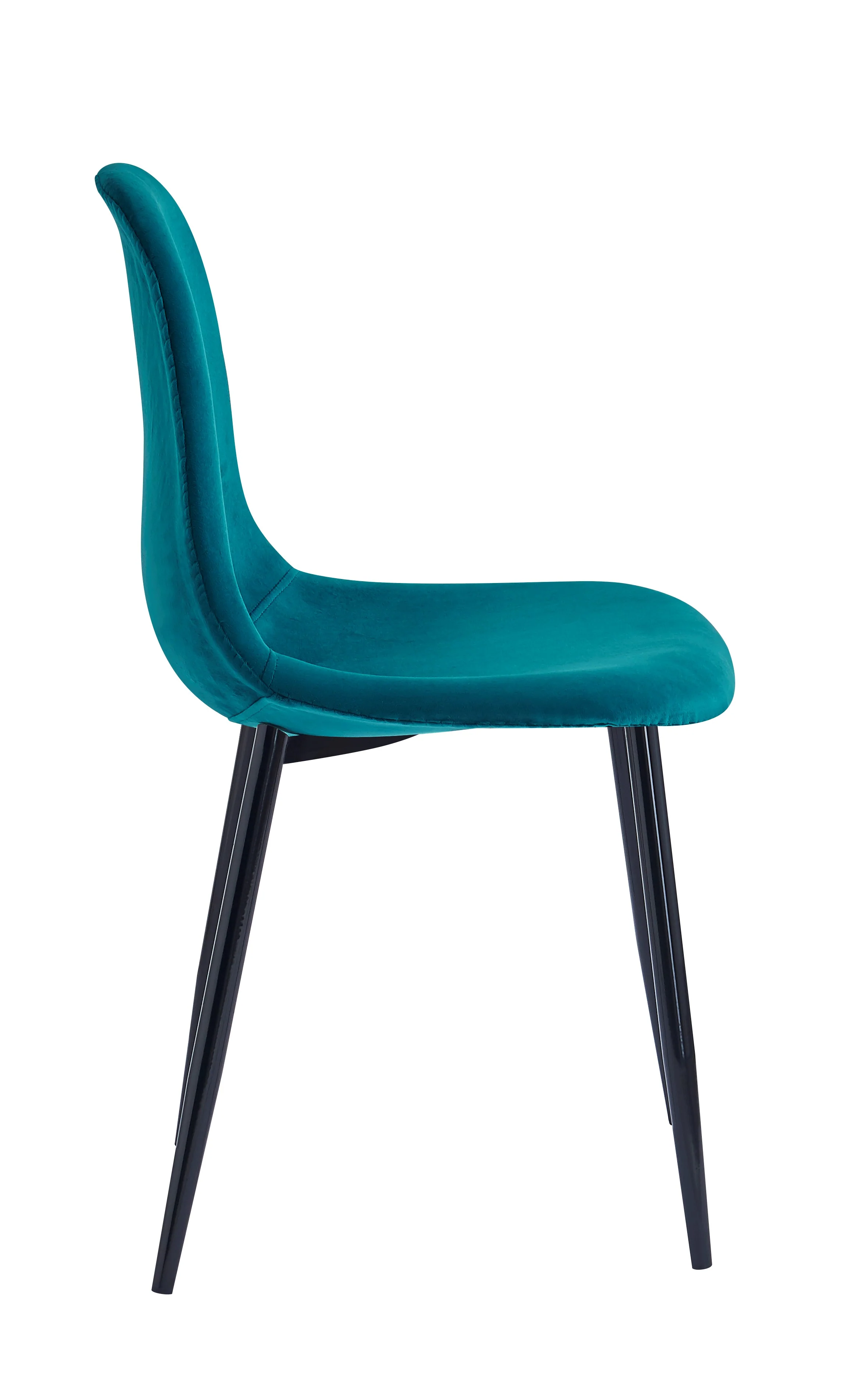 COPENHAGEN - Lot de 4 chaises en métal et velours bleu canard - Image 7