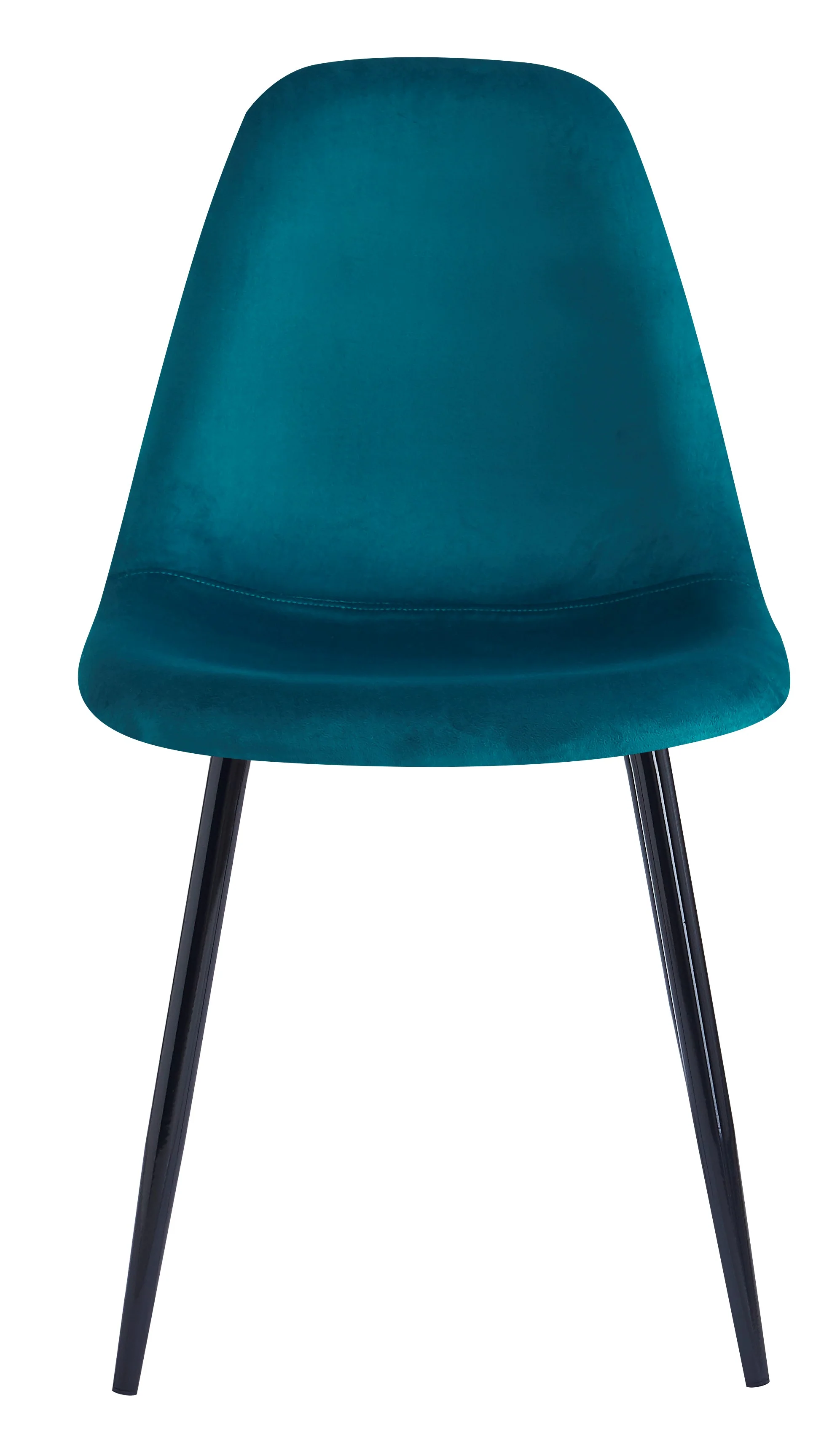COPENHAGEN - Lot de 4 chaises en métal et velours bleu canard - Image 8