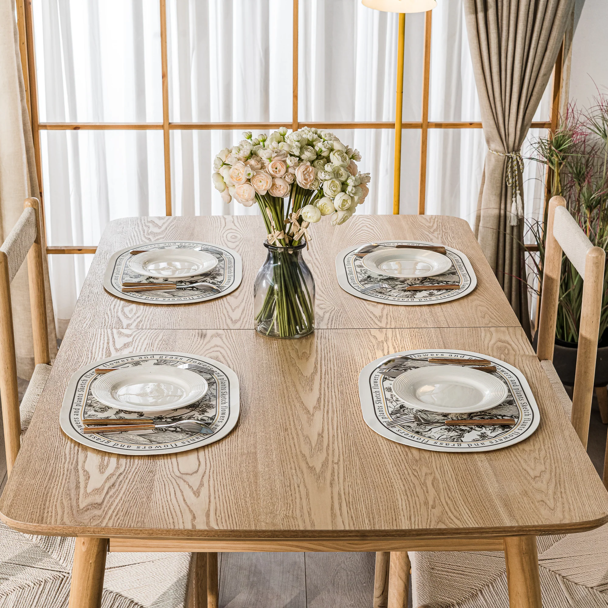 CORTE - Table à manger 6-8 personnes extensible et rectangulaire en bois massif - Image 4