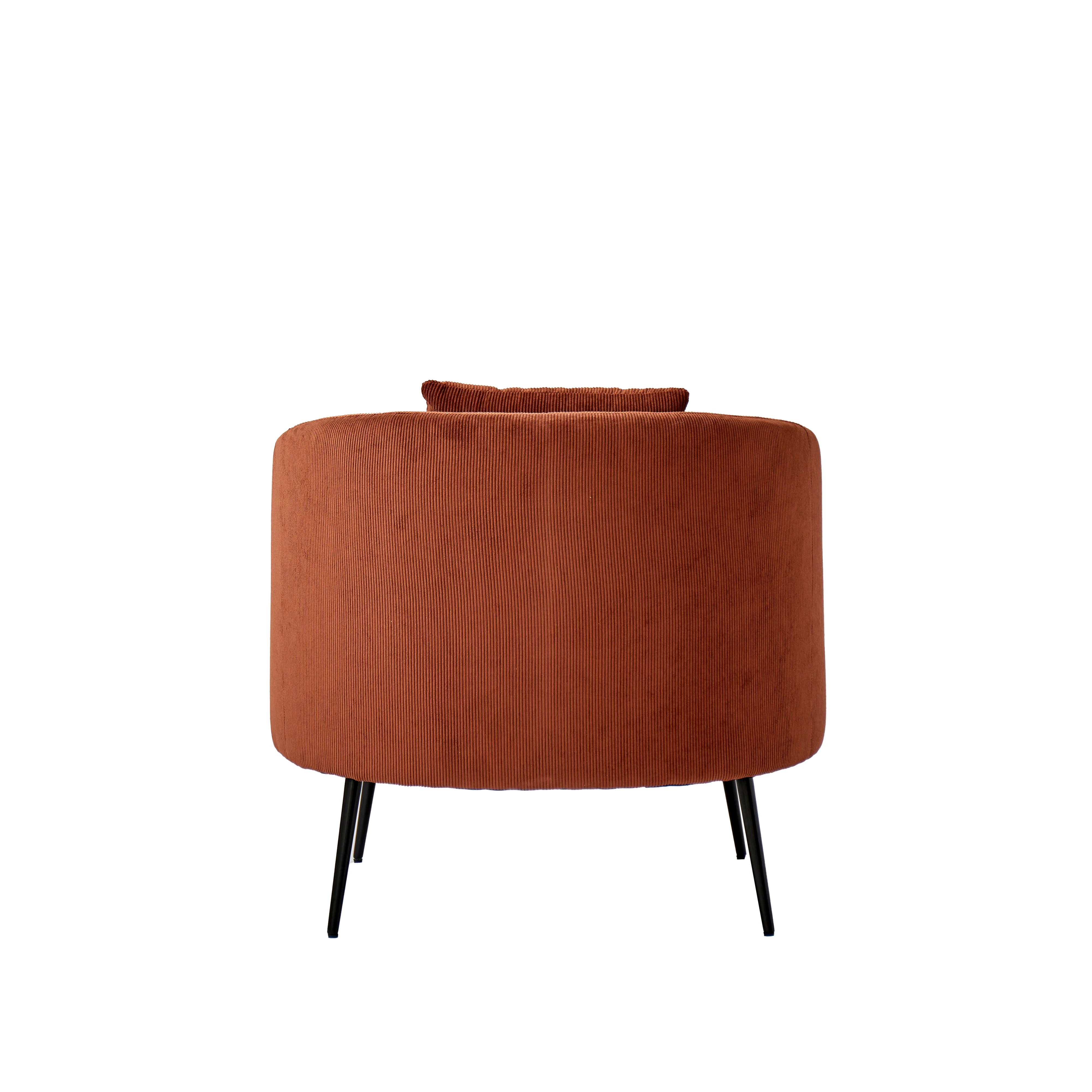 DUKE - Fauteuil de salon en métal et velours côtelé terracotta - Image 7