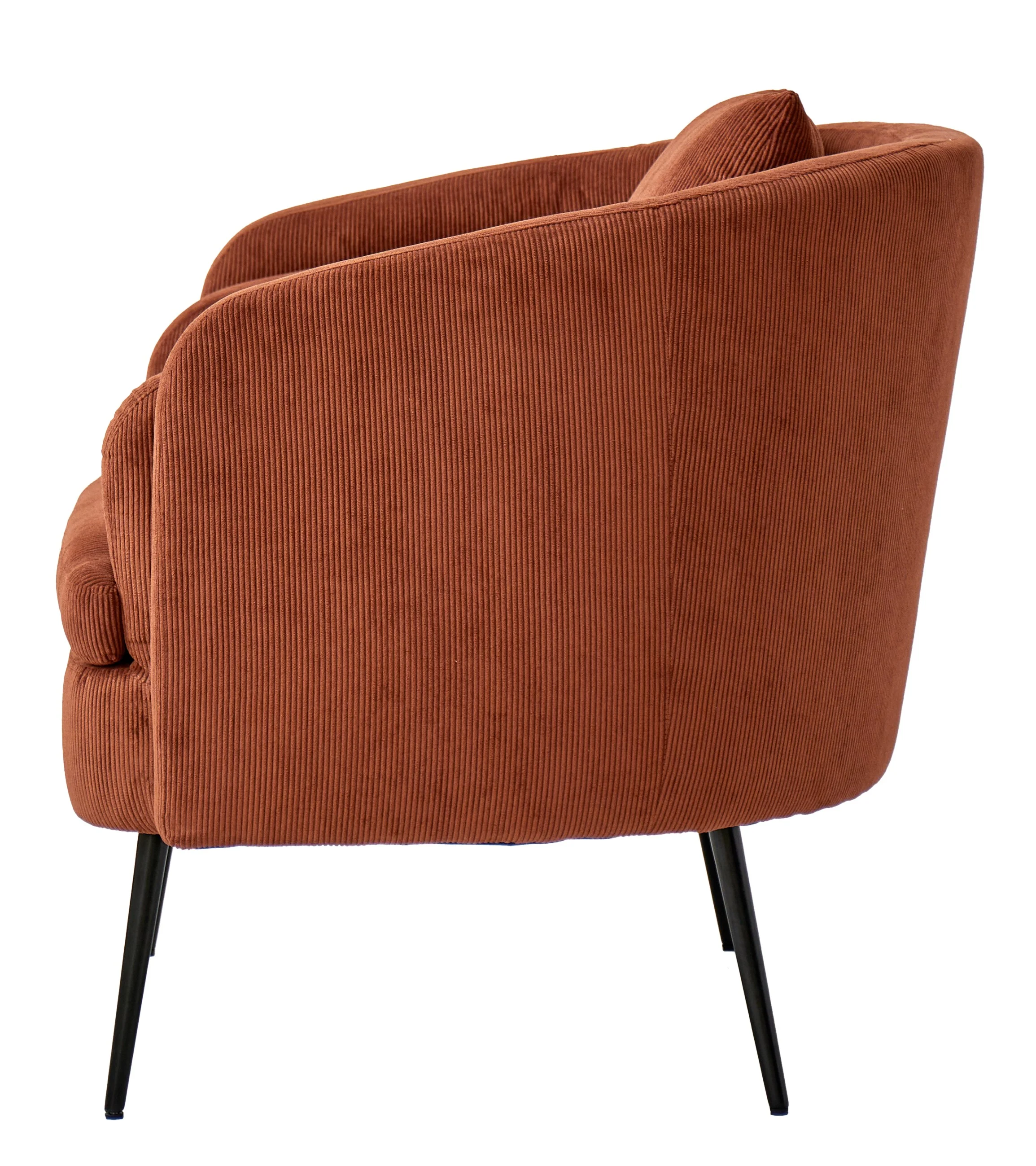 DUKE - Fauteuil de salon en métal et velours côtelé terracotta - Image 9