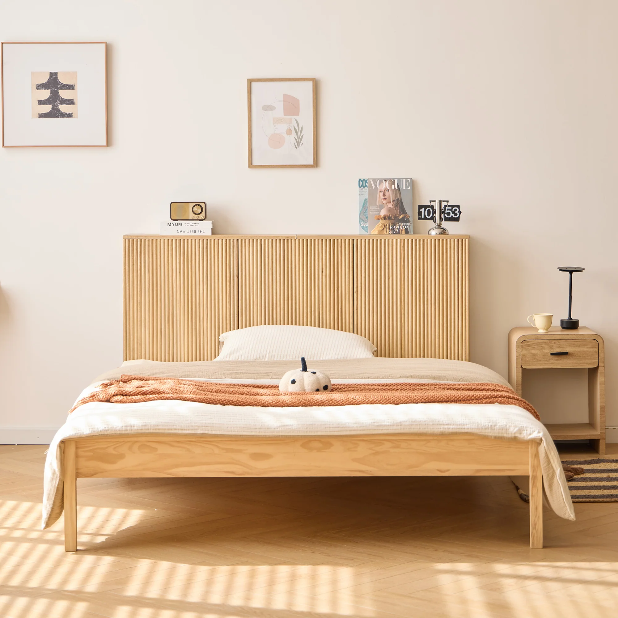 ESLOV - Tête de lit 160 en bois avec rangements - Image 6
