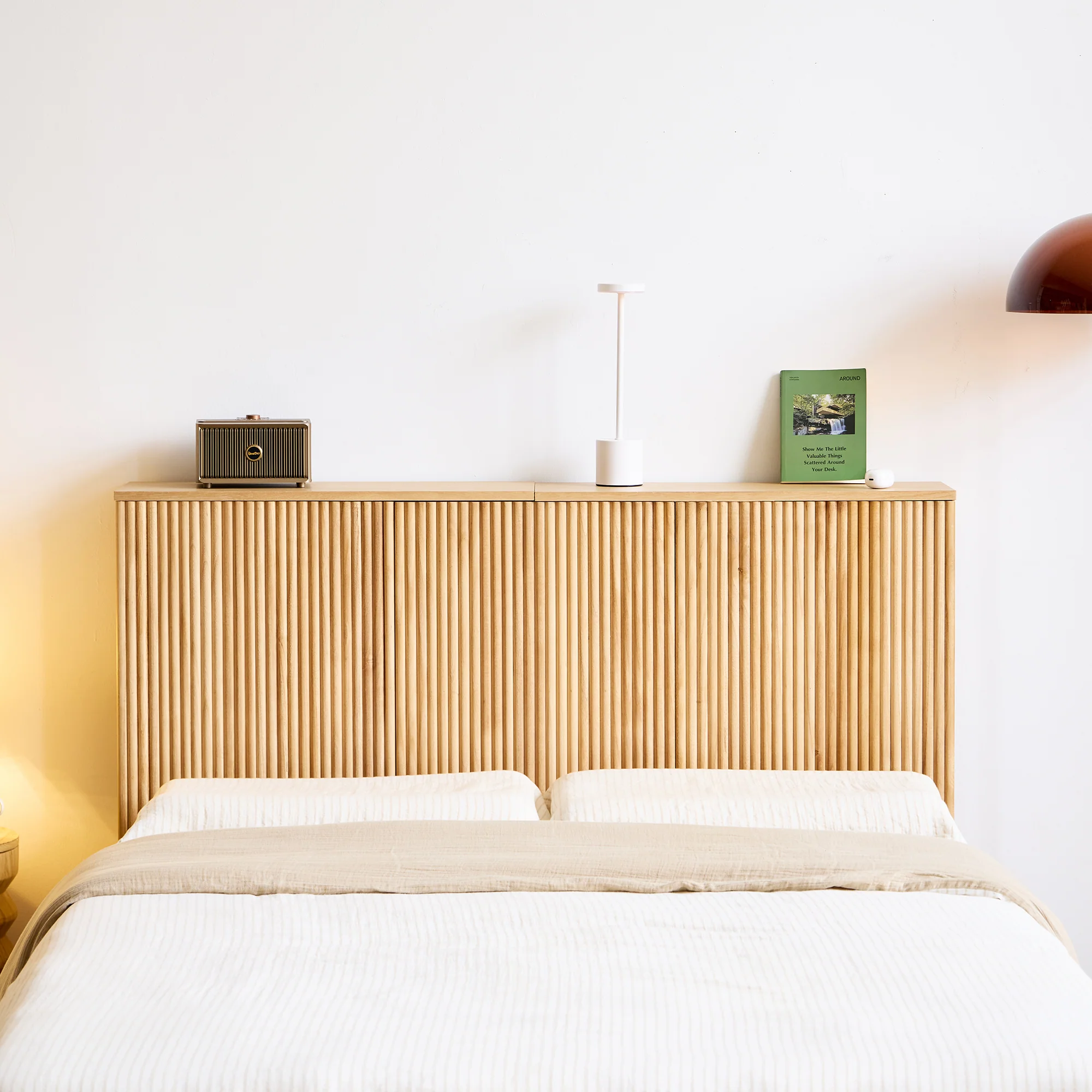 ESLOV - Tête de lit 140 en bois avec rangements - Image 3