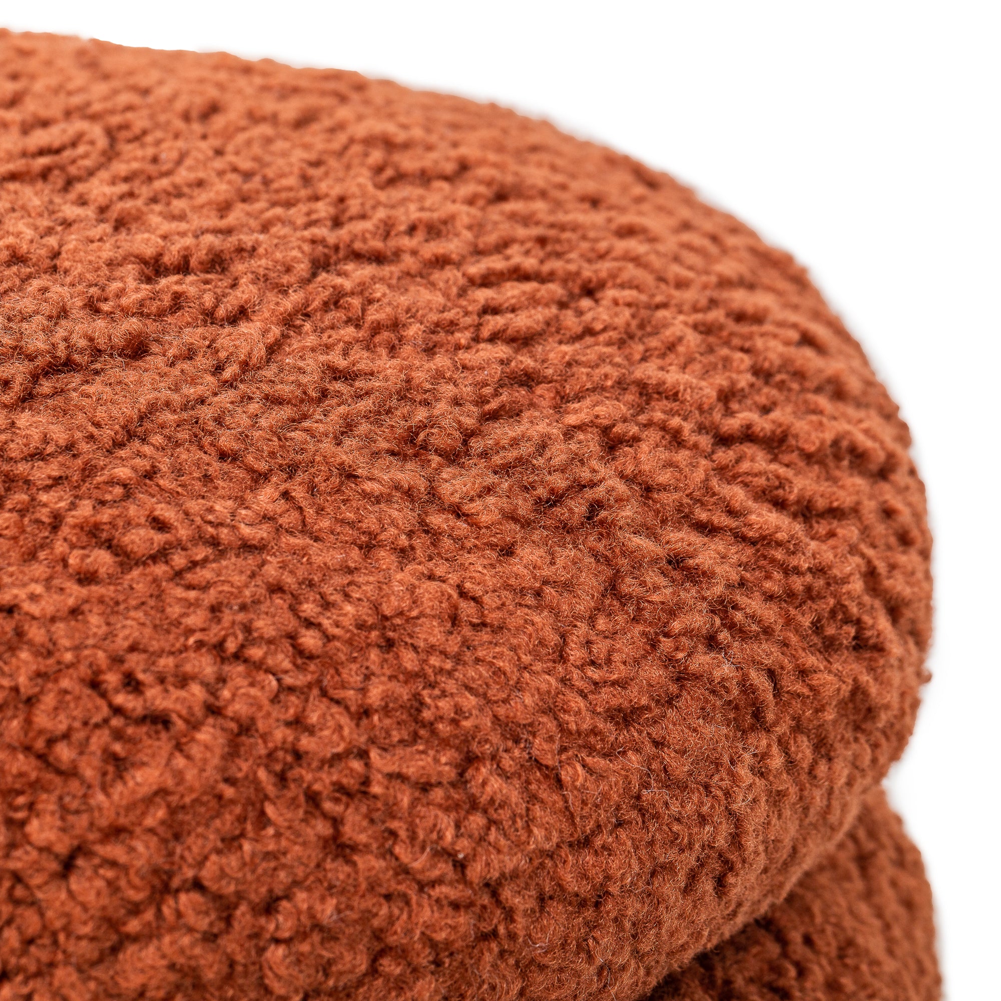 FLOKKE - Pouf en bouclettes terracotta style scandinave - Image 4