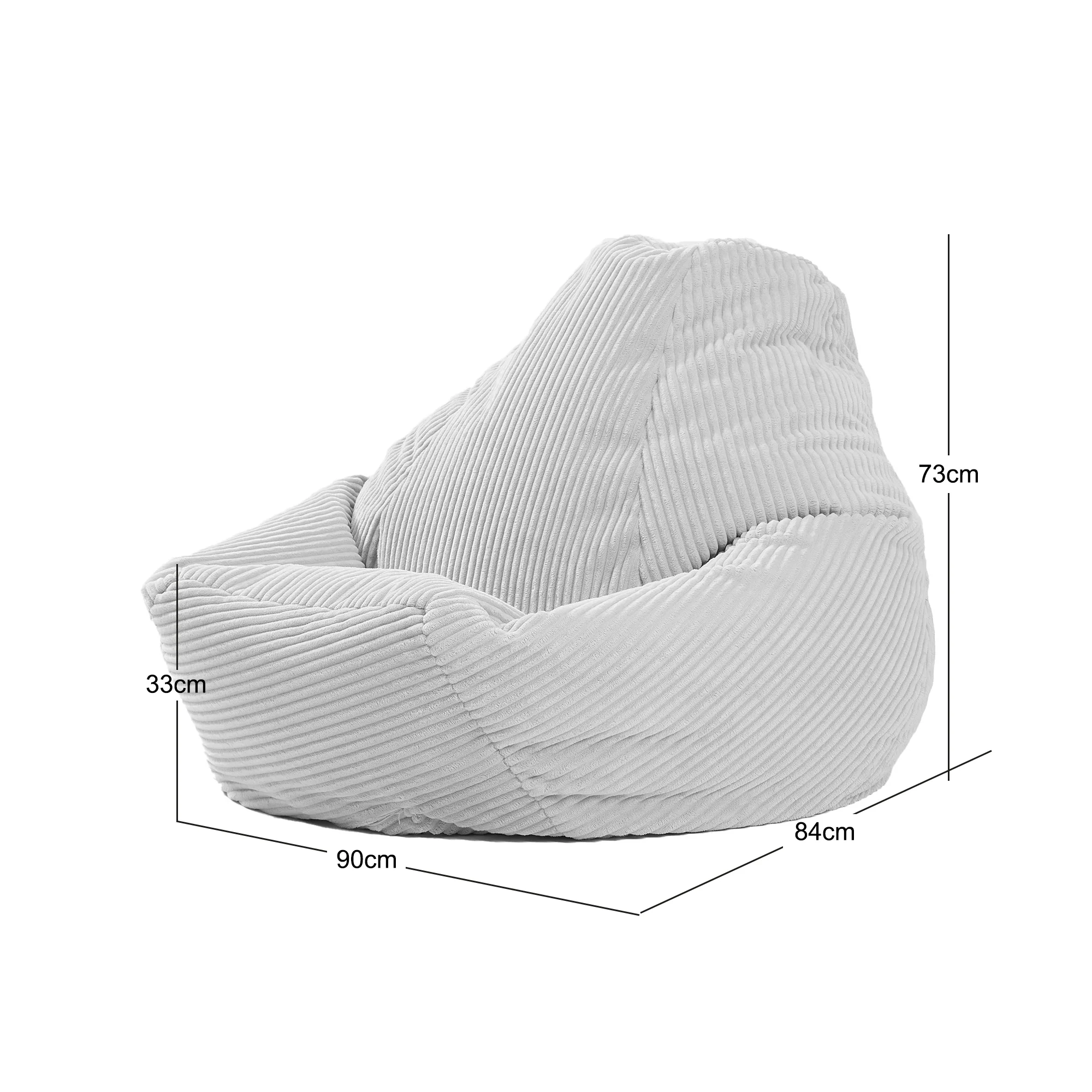 GRANA - Pouf en velours côtelé beige - Image 4