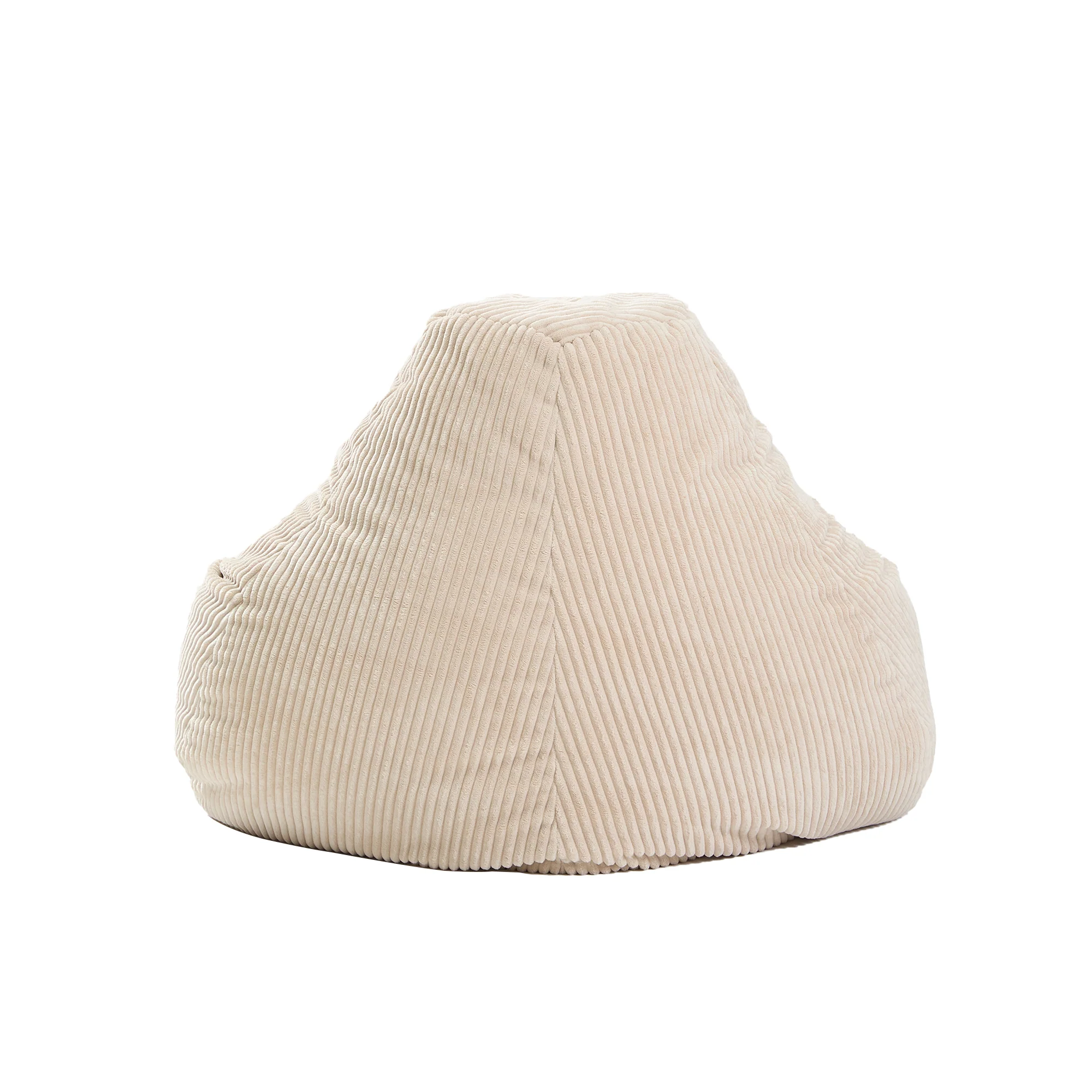 GRANA - Pouf en velours côtelé beige - Image 8