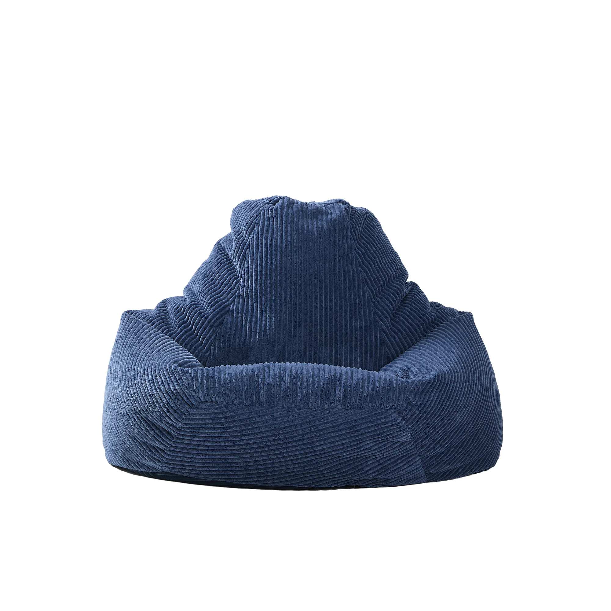 GRANA - Pouf en velours côtelé bleu - Image 5