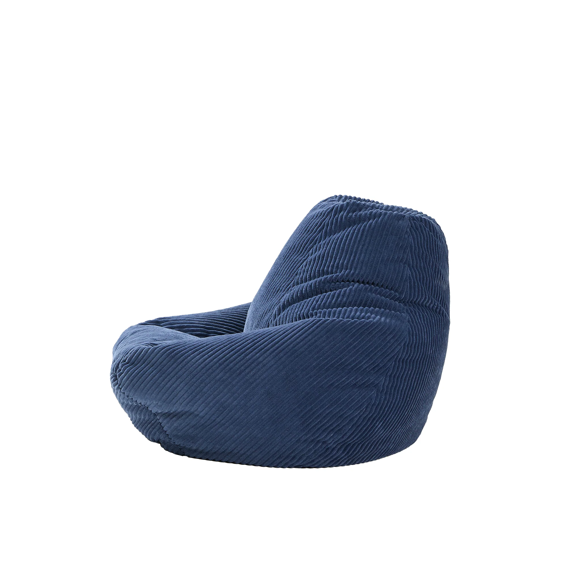 GRANA - Pouf en velours côtelé bleu - Image 6