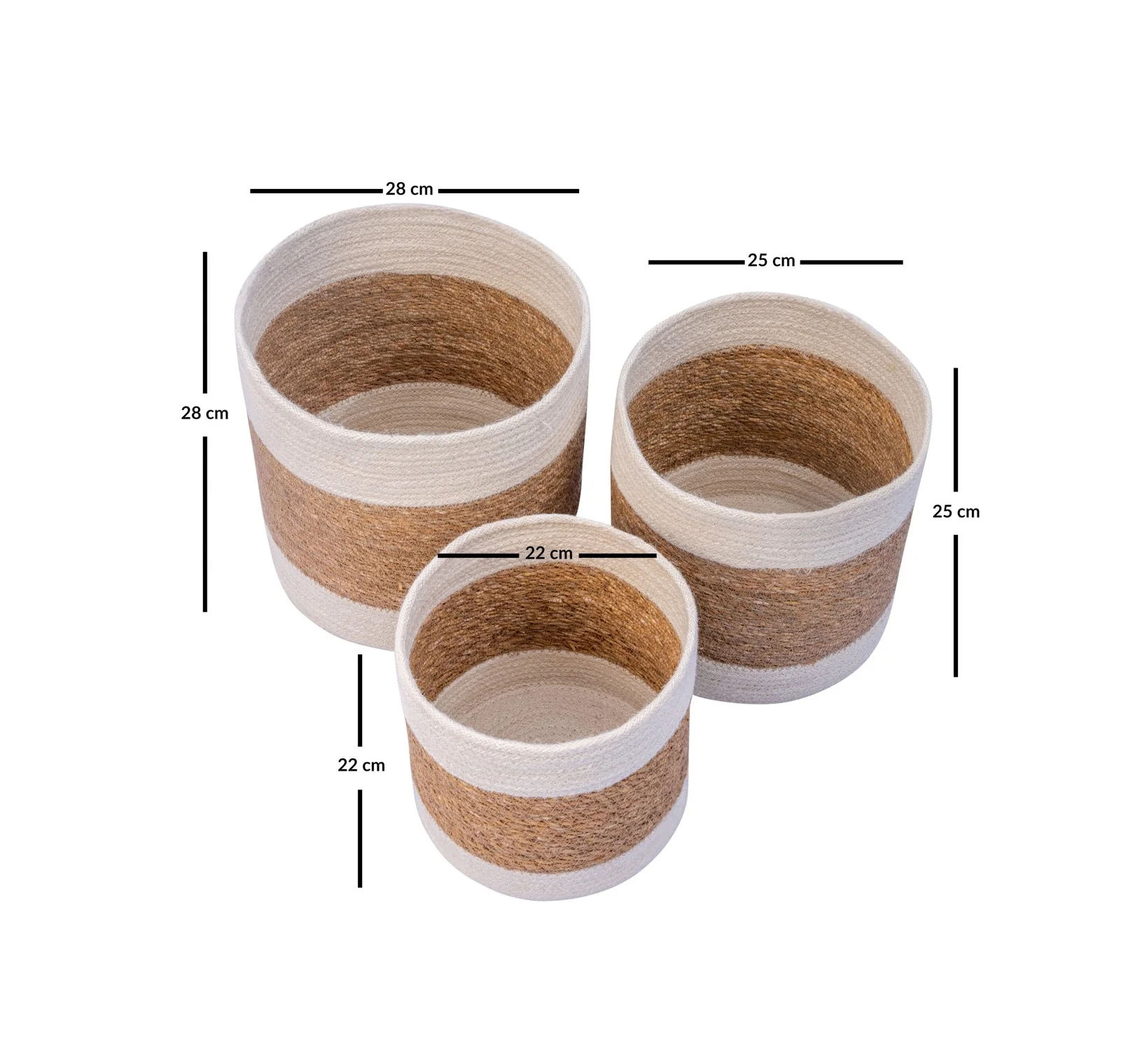 GRETA - Set de 3 paniers de rangement en jute naturelle - Image 6