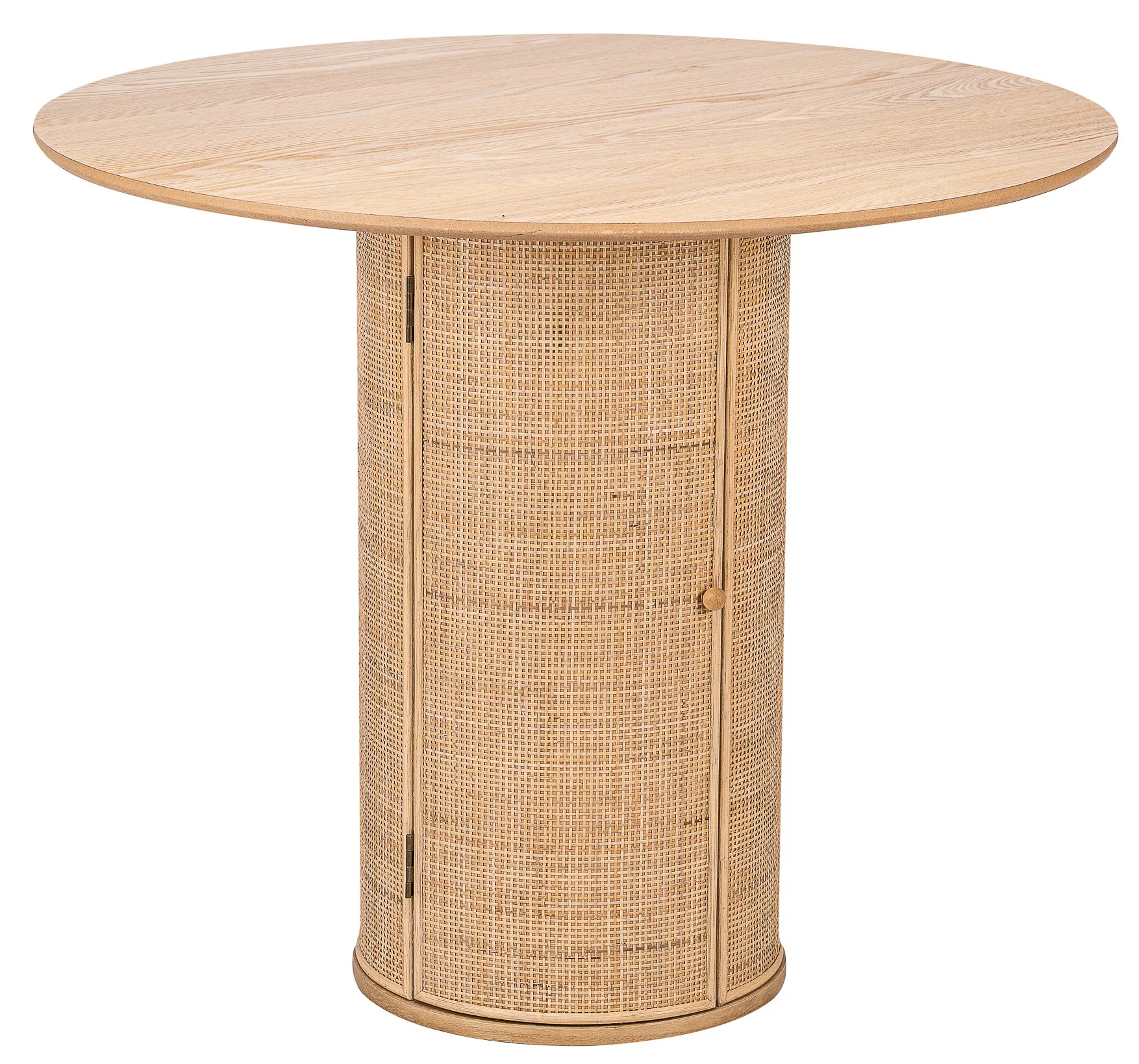 HAVANA - Table a manger ronde 4 personnes en pin massif et rotin D90 - Image 7