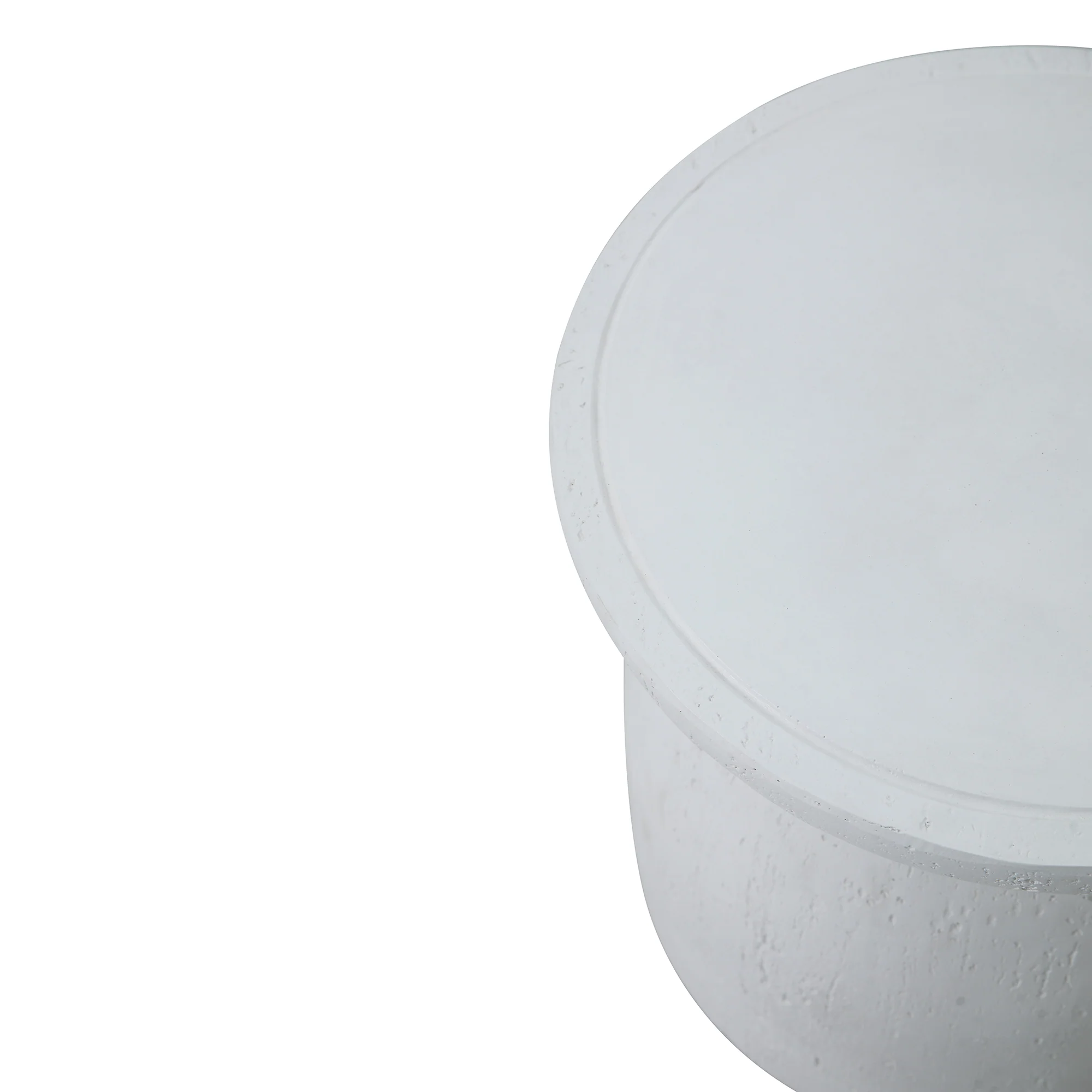 HJORRING - Table d'appoint bout de canapé intérieur extérieur en magnesite blanc - Image 8