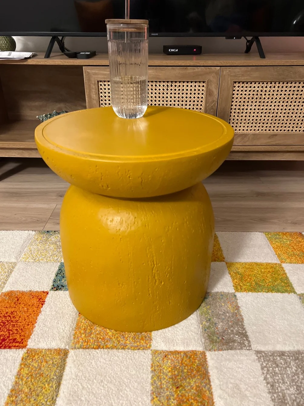HJORRING - Table d'appoint bout de canapé intérieur extérieur en magnesite jaune - Image 6