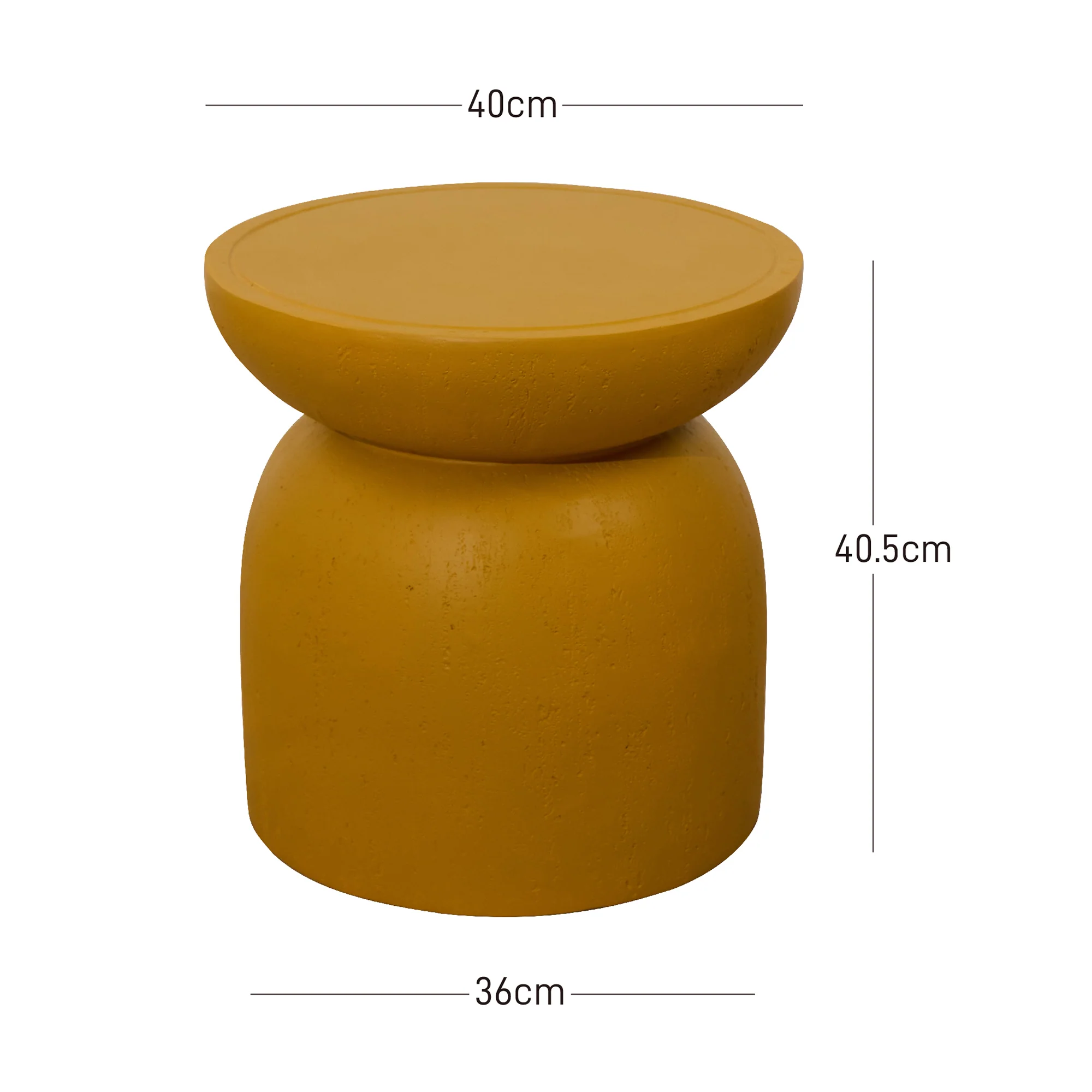 HJORRING - Table d'appoint bout de canapé intérieur extérieur en magnesite jaune - Image 7