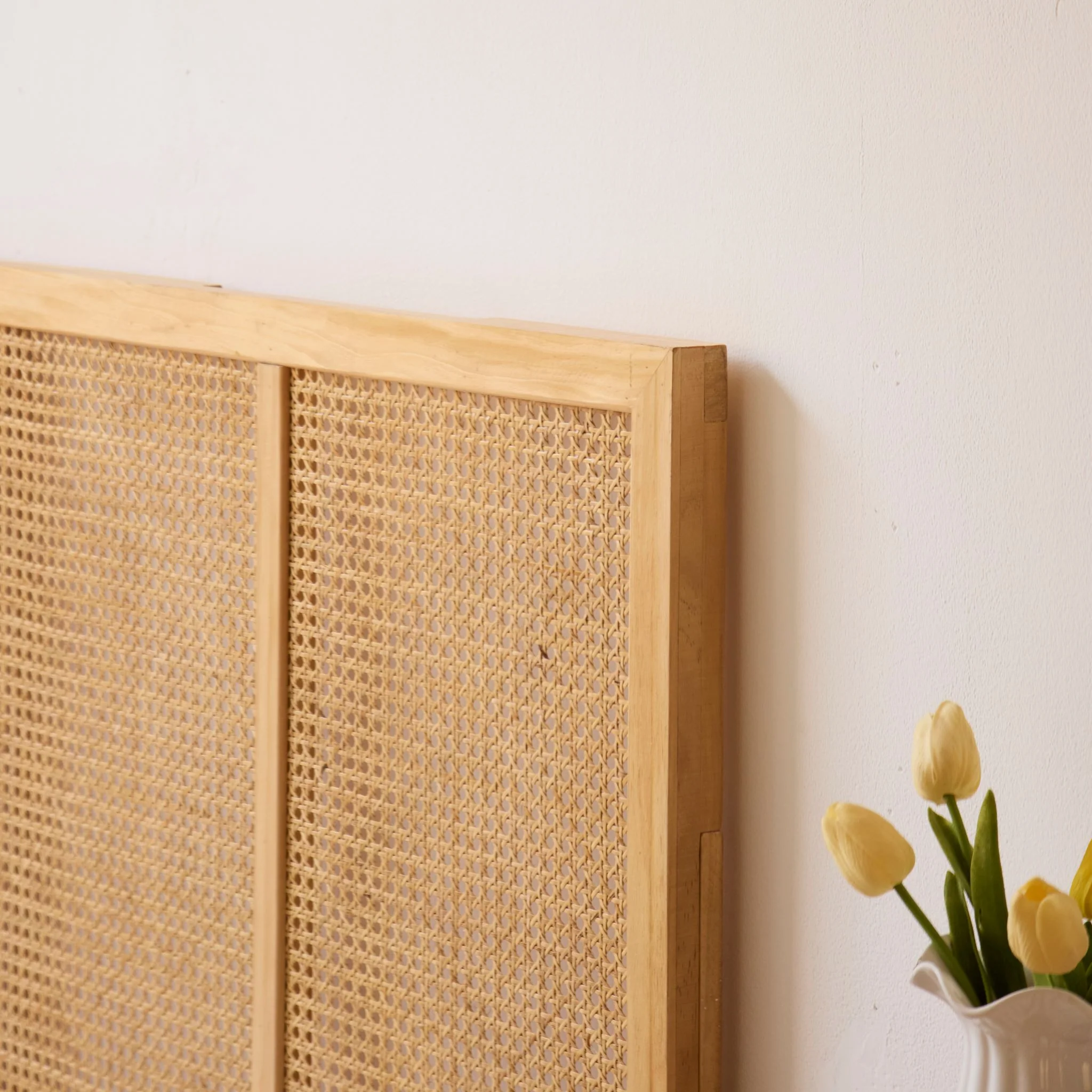 HORSENS - Tête de lit 160 cm en bois et rotin - Image 3