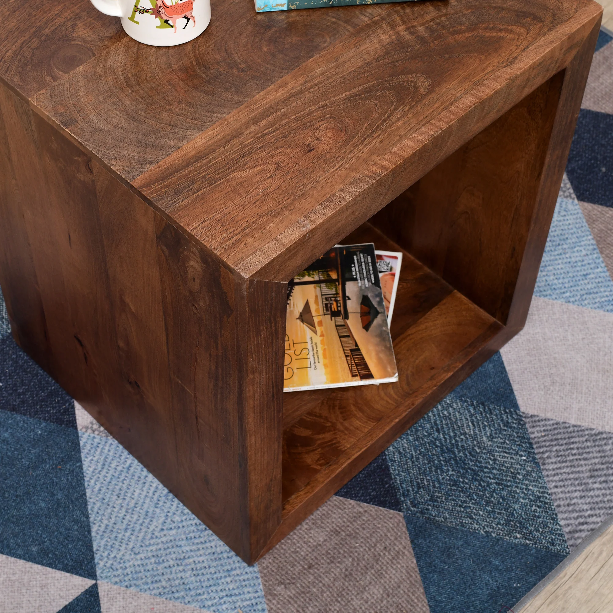 JABALPUR - Table d'appoint bout de canapé en bois de manguier foncé - Image 3