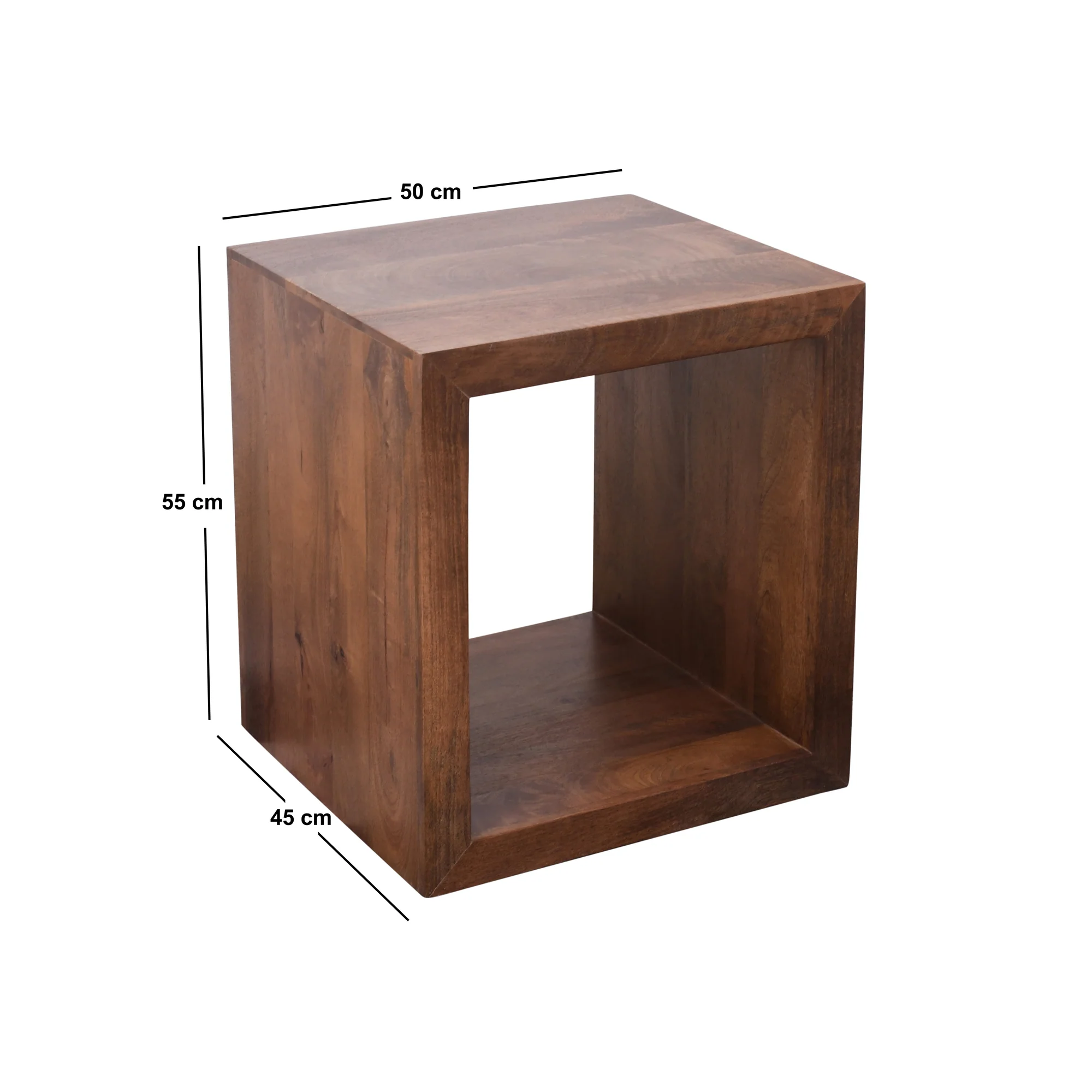 JABALPUR - Table d'appoint bout de canapé en bois de manguier foncé - Image 4