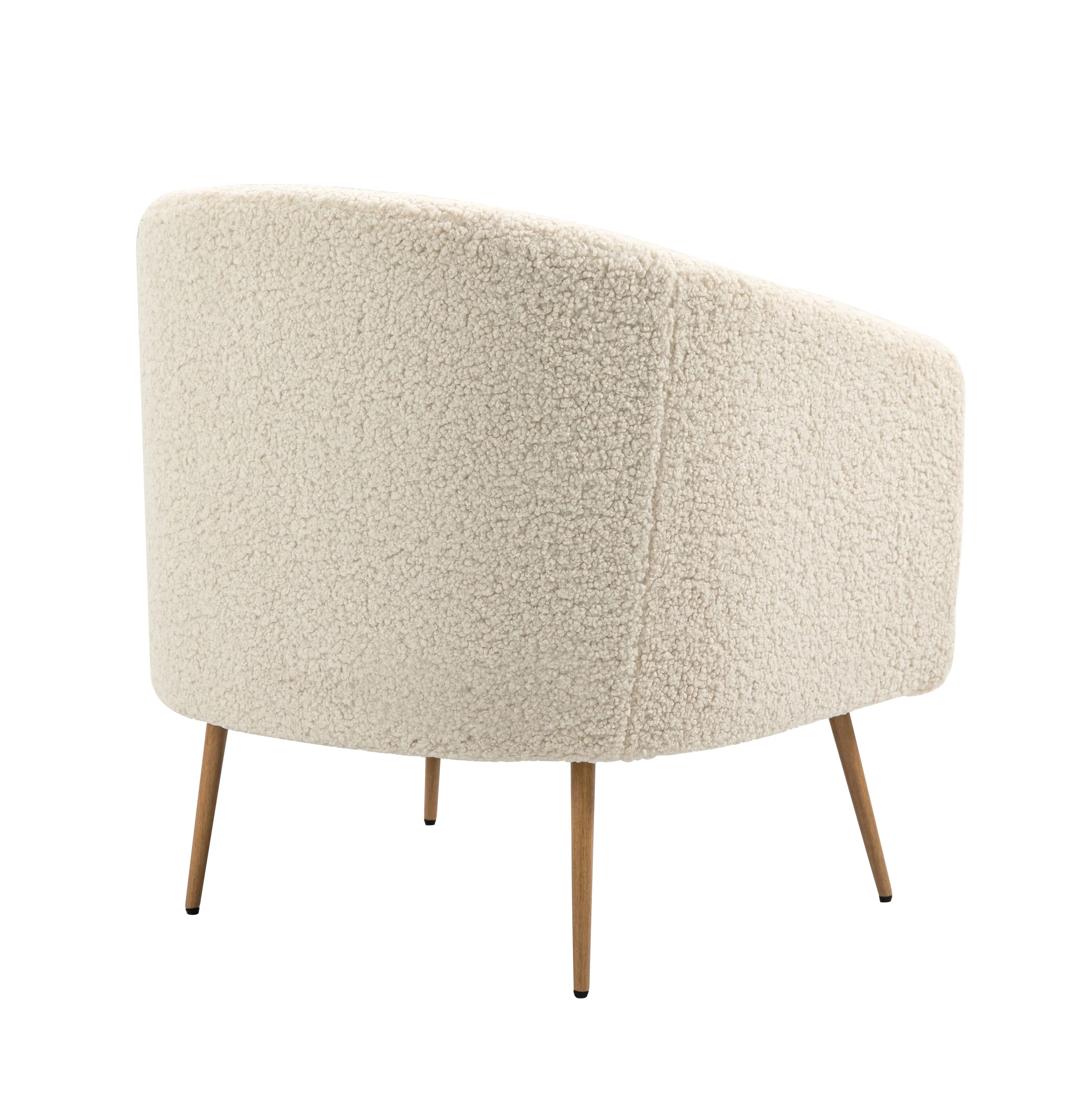 KIRUNA - Fauteuil de salon en métal et bouclettes blanches - Image 7