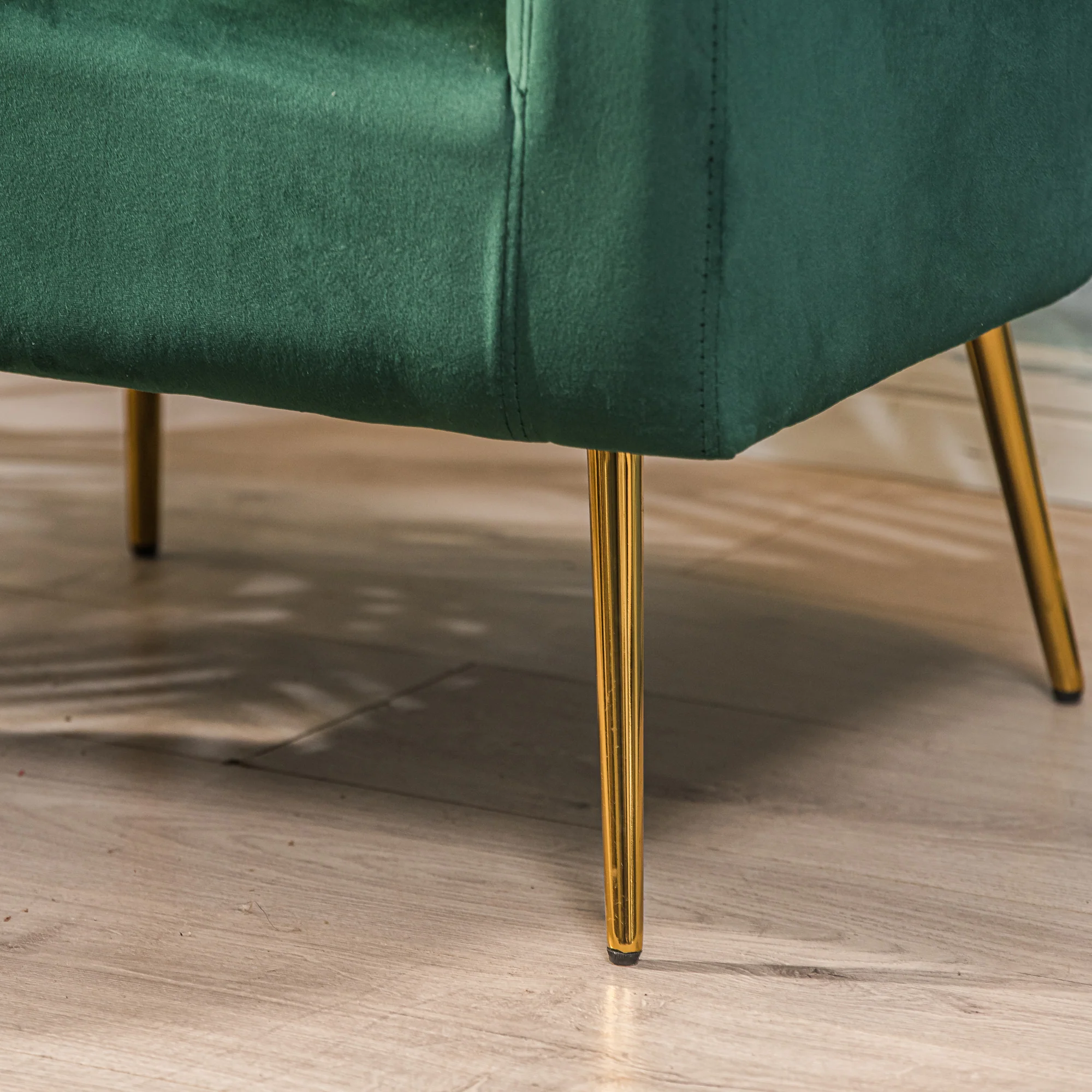 KIRUNA - Fauteuil de salon en métal et velours vert - Image 8